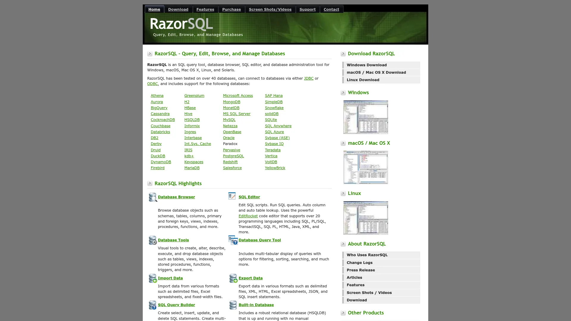 RazorSQL SQL query tool
