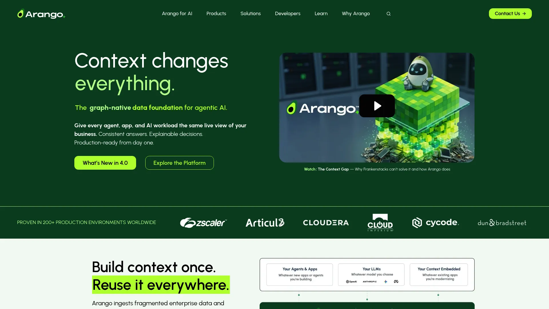 ArangoDB multi-model database homepage