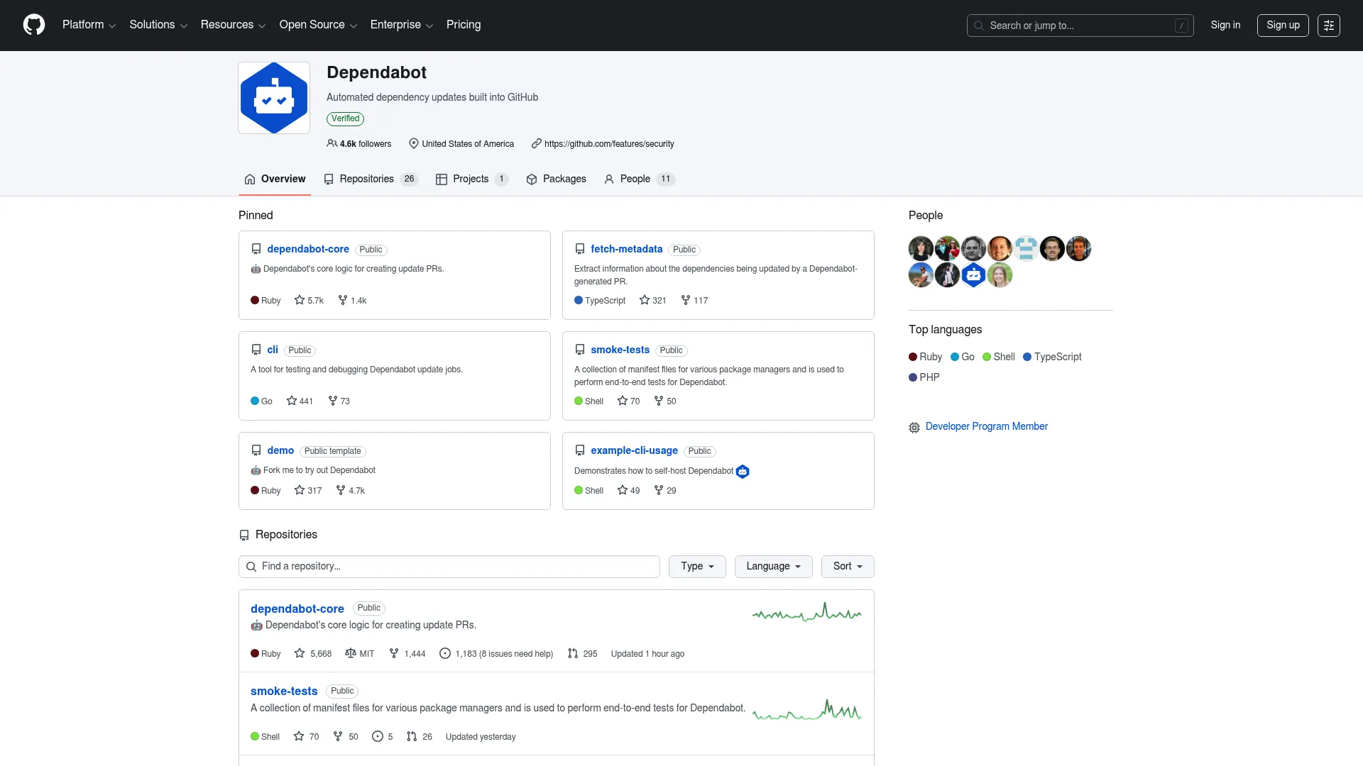 Dependabot automated dependency update pull request on GitHub