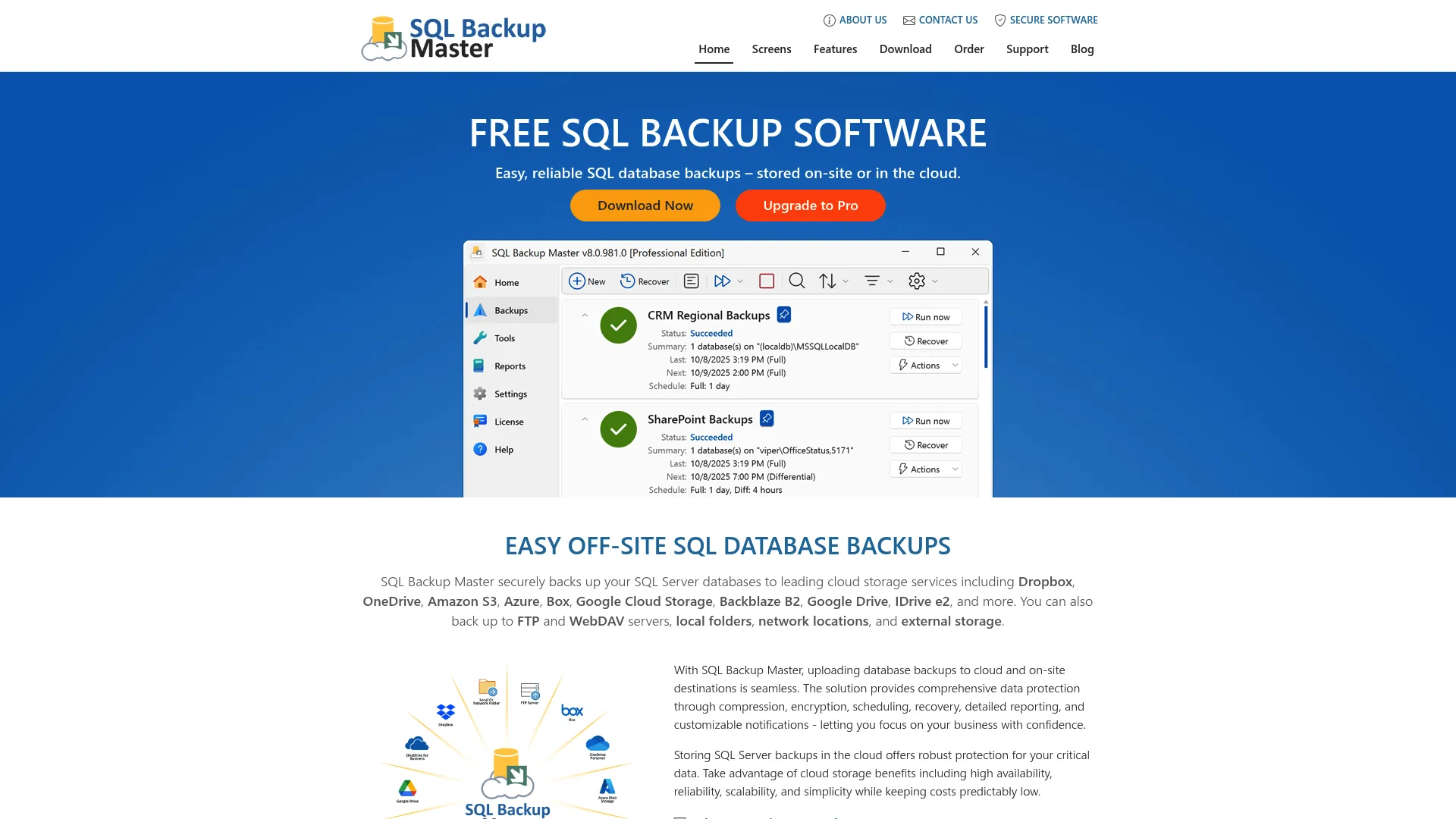 SQL Backup Master homepage