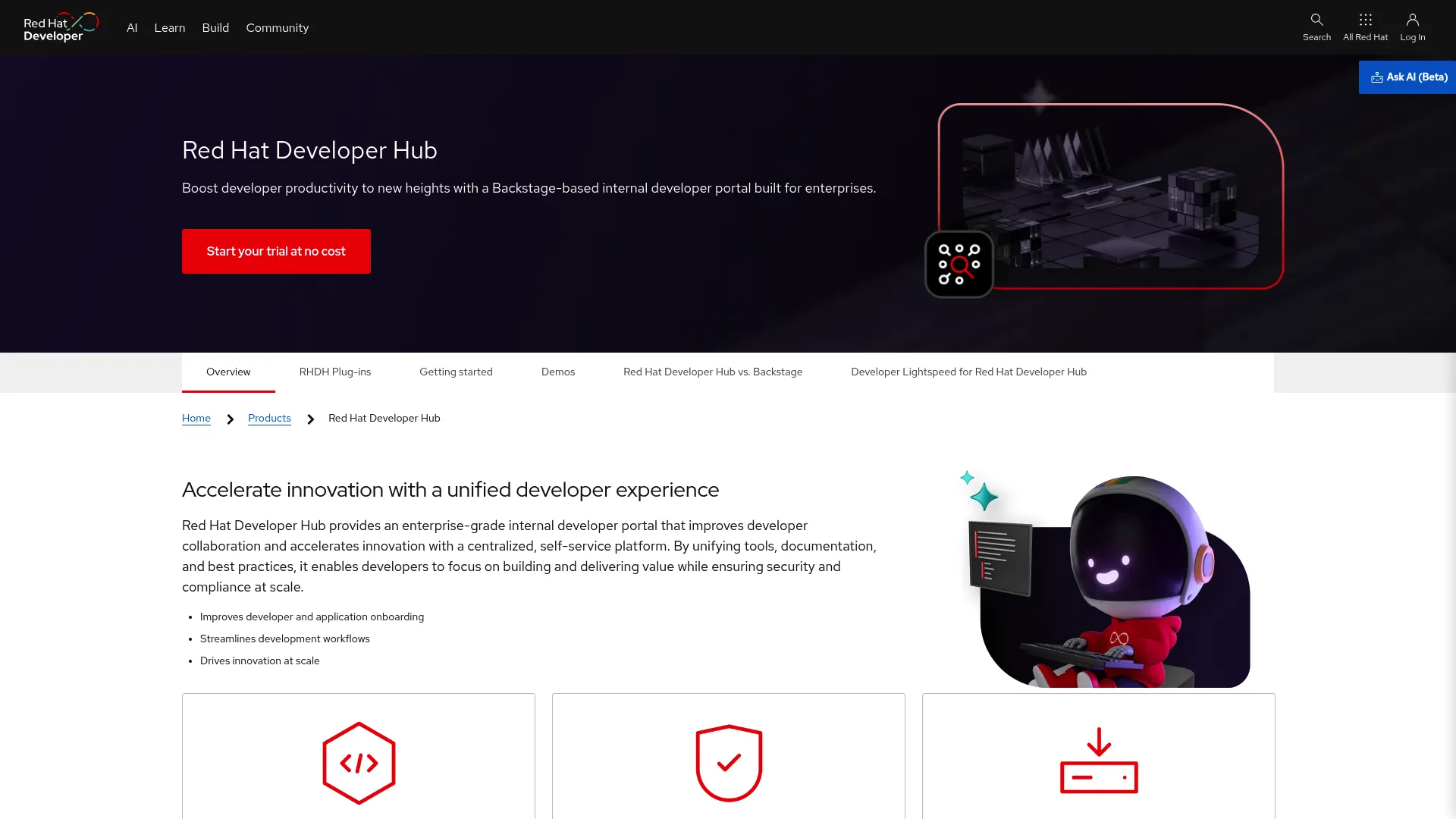 Red Hat Developer Hub enterprise developer portal