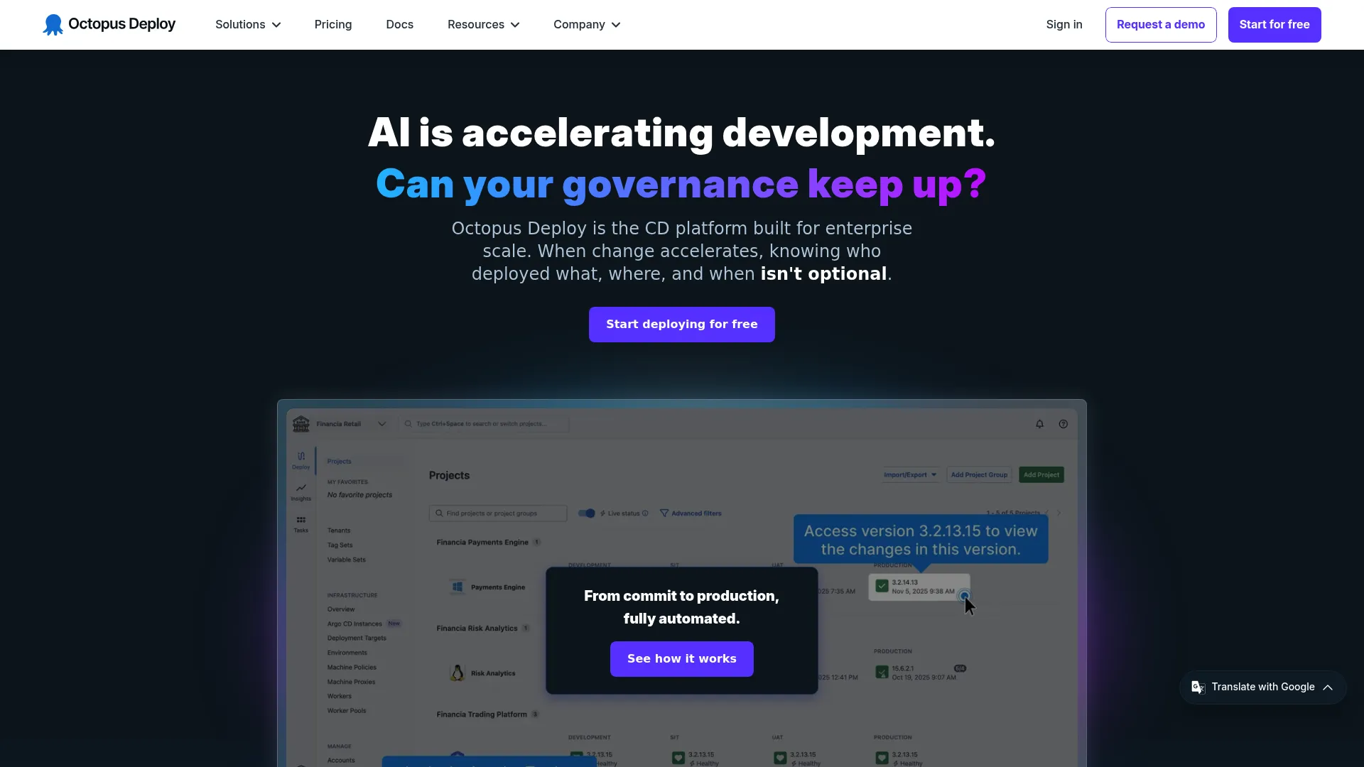 Octopus Deploy deployment automation platform