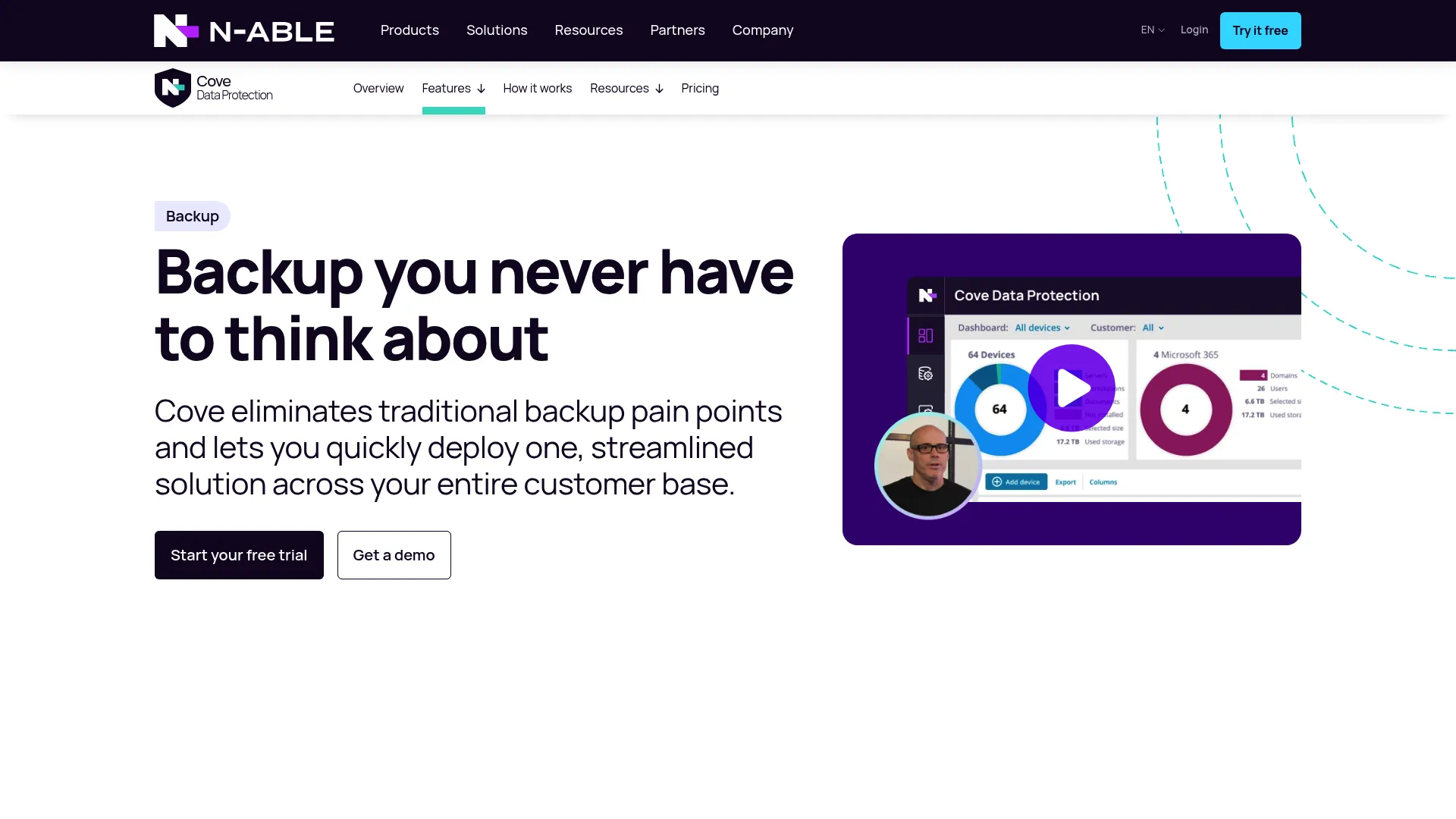 N-able Backup homepage