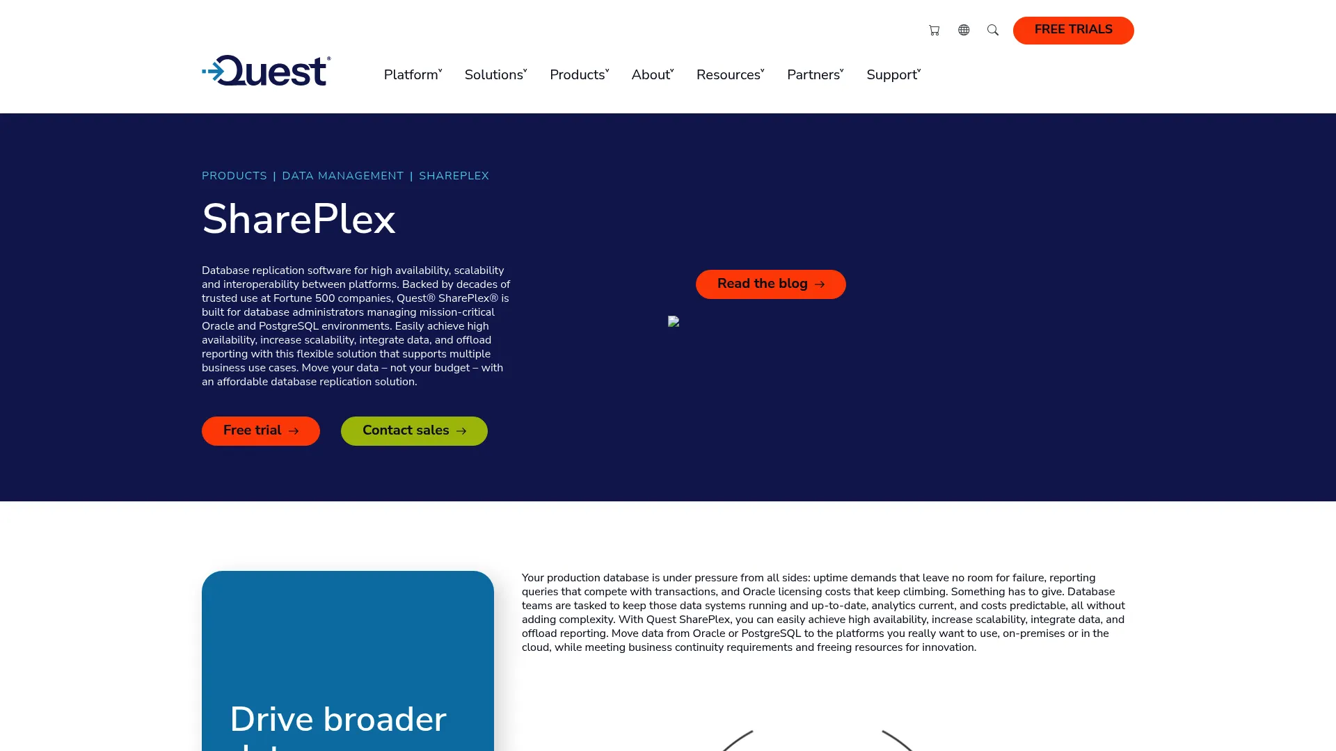 Quest SharePlex homepage