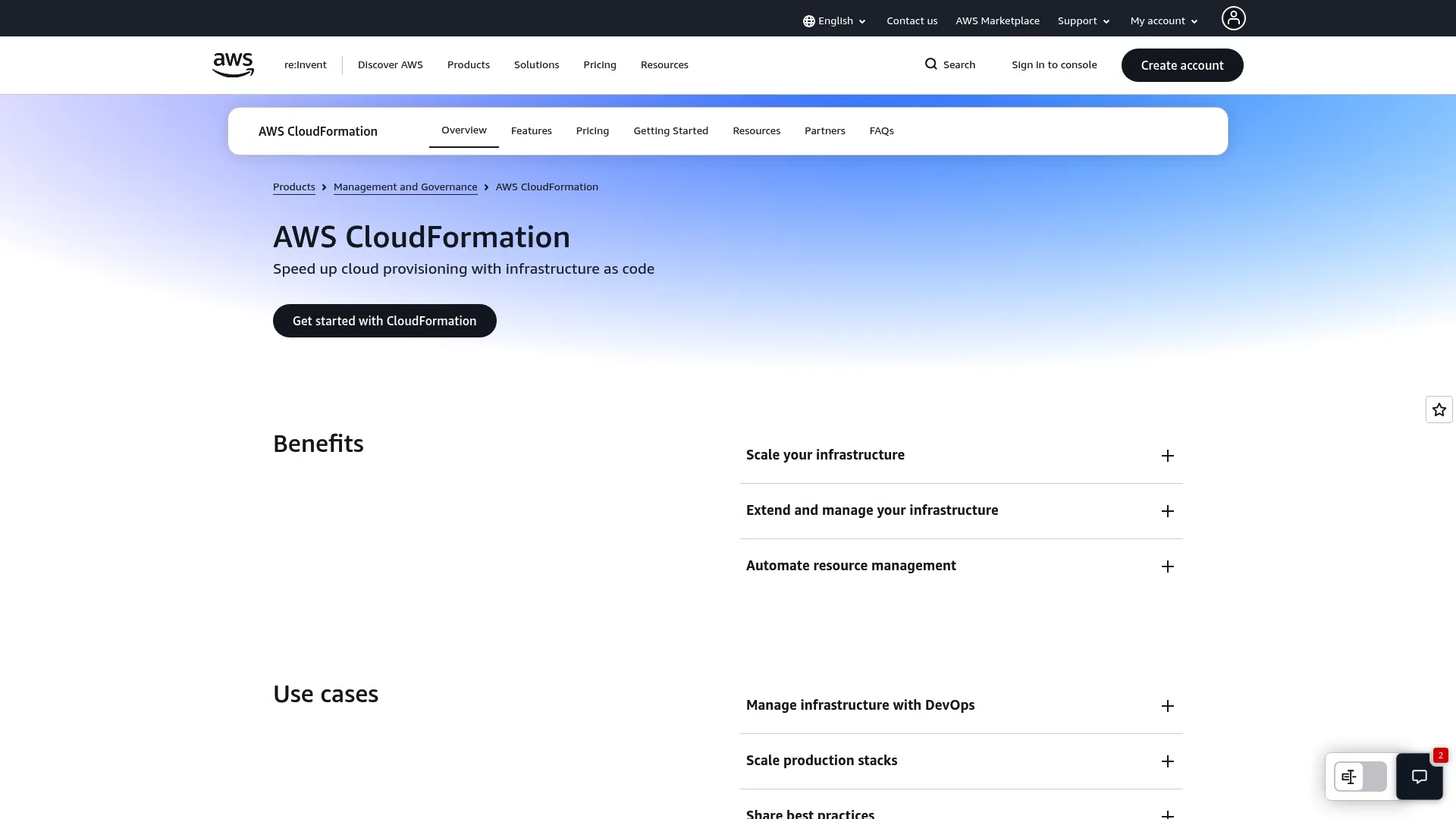 AWS CloudFormation native provisioning