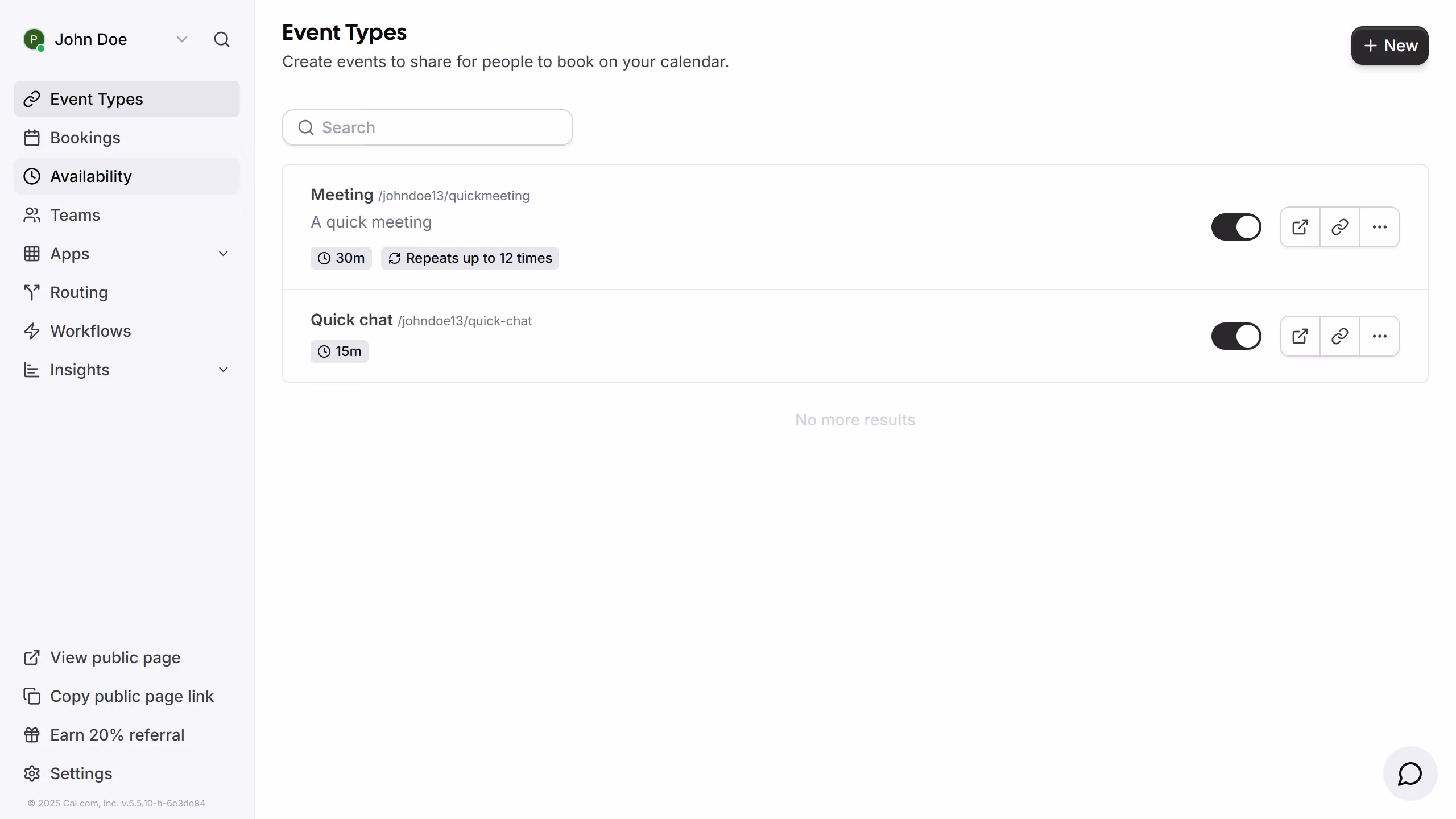 How to set availability for events in Cal.com