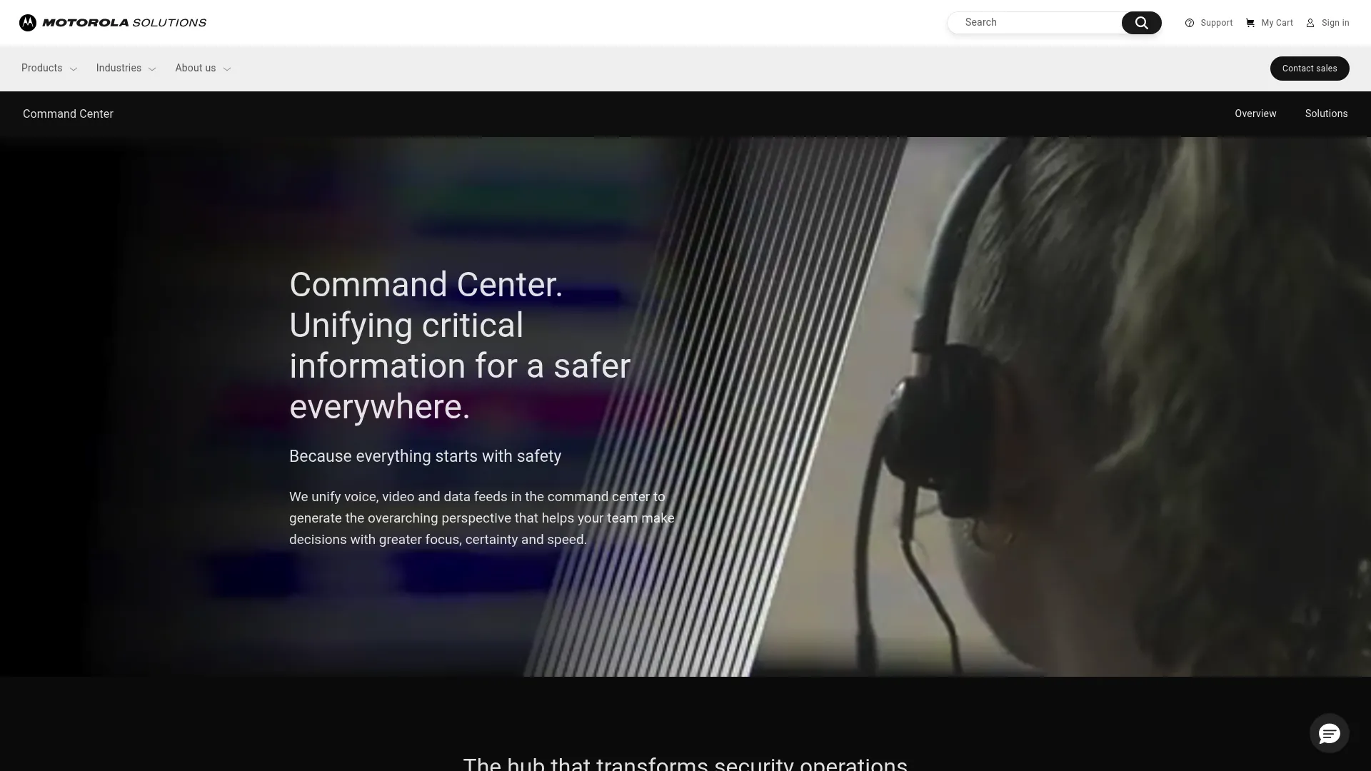 Motorola Solutions Enterprise Command Center Software homepage