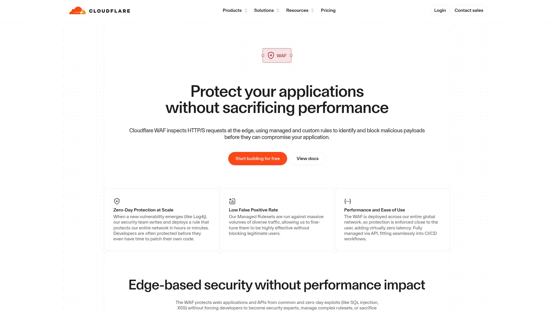 Cloudflare WAF product page