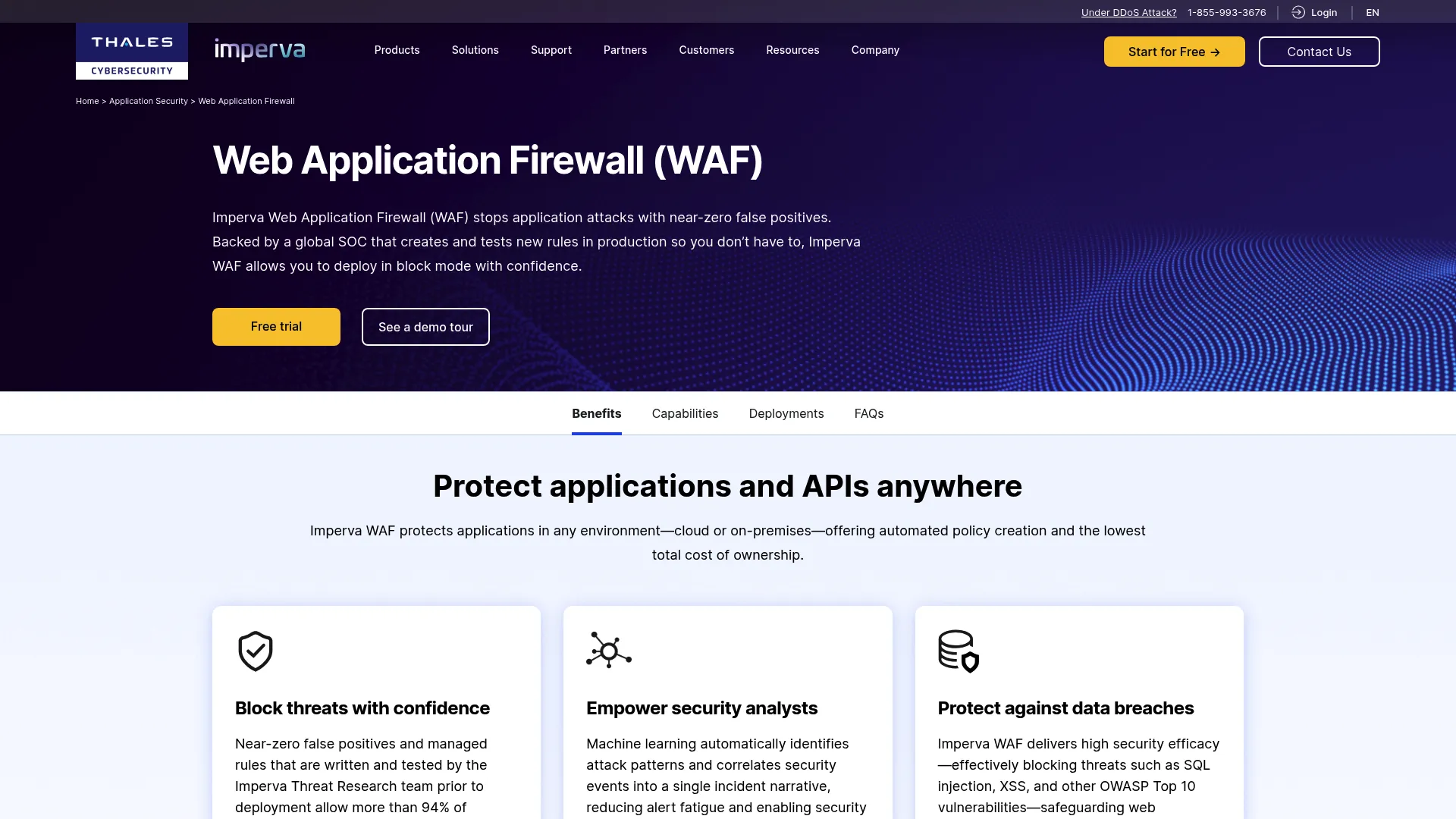 Imperva Web Application Firewall product page
