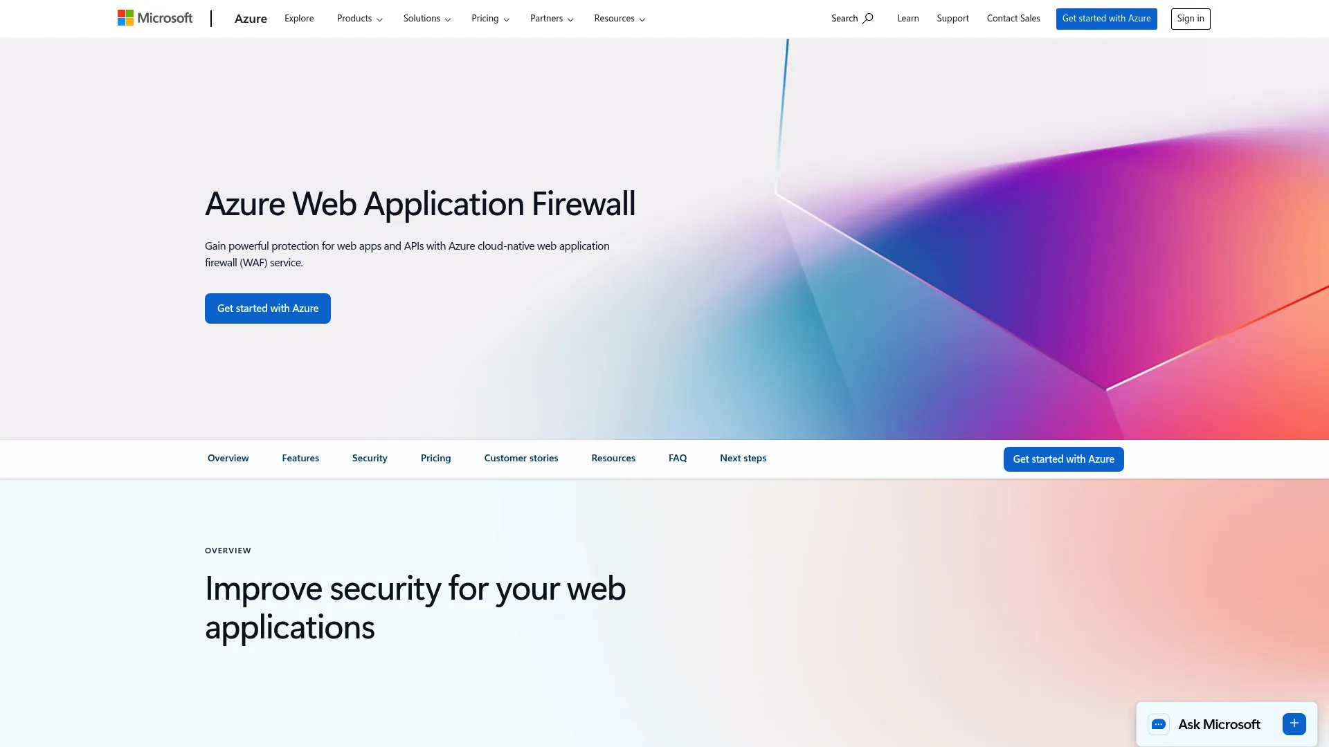 Azure Web Application Firewall product page