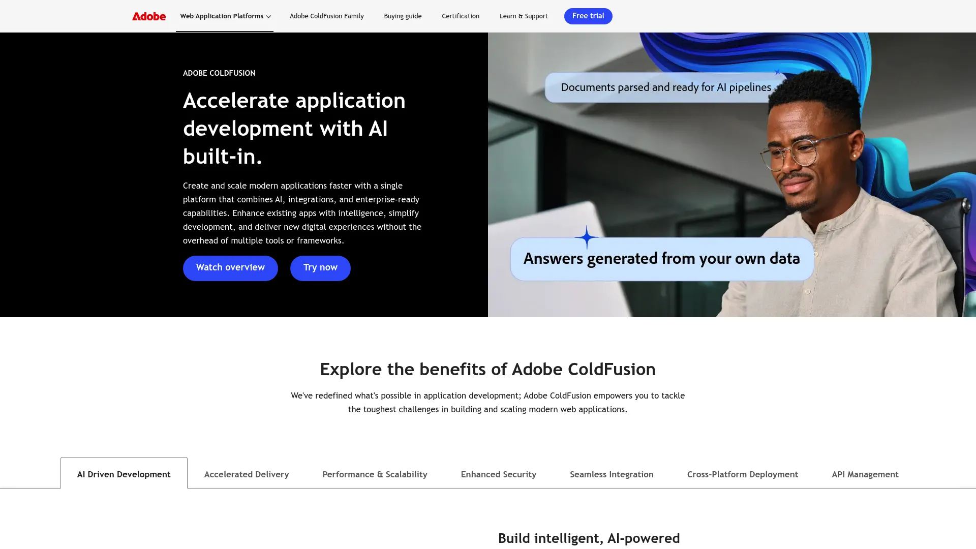 Adobe ColdFusion product page