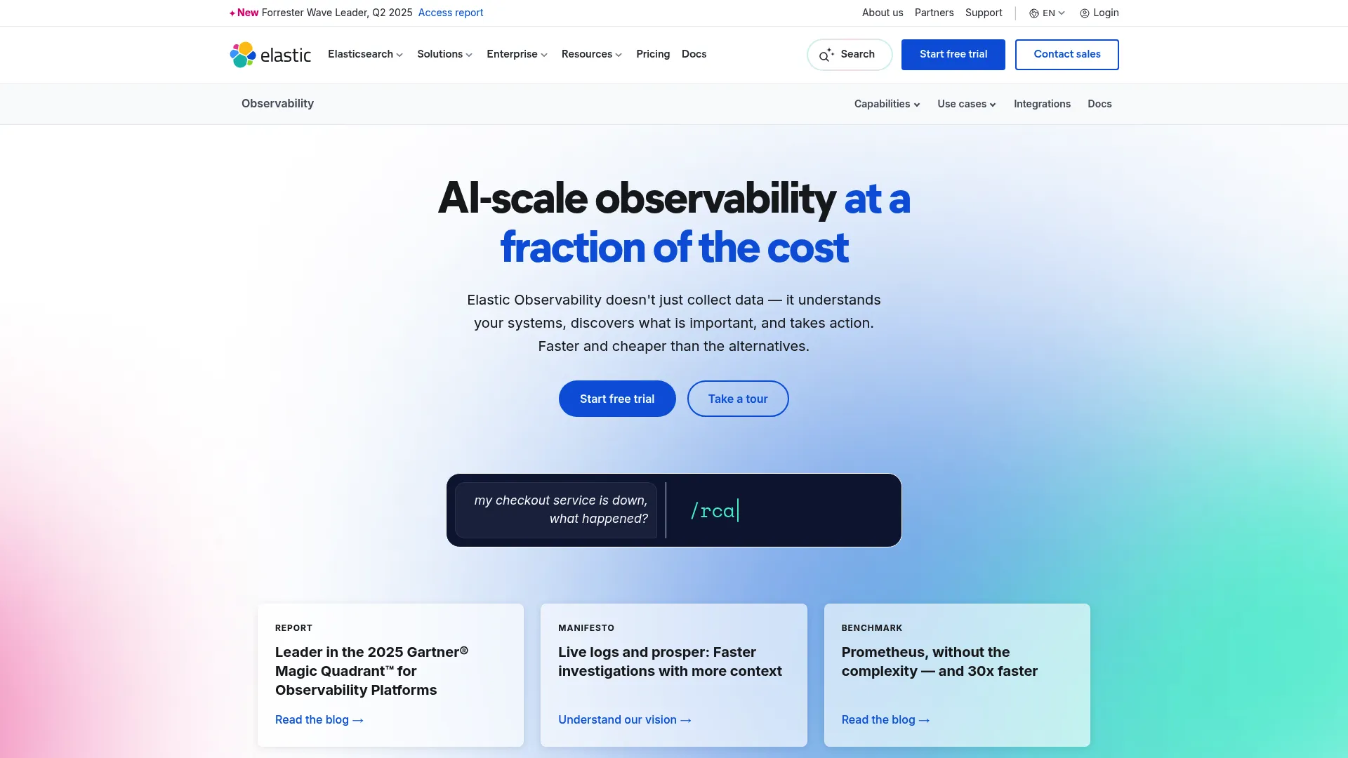 Elastic Observability search-driven platform