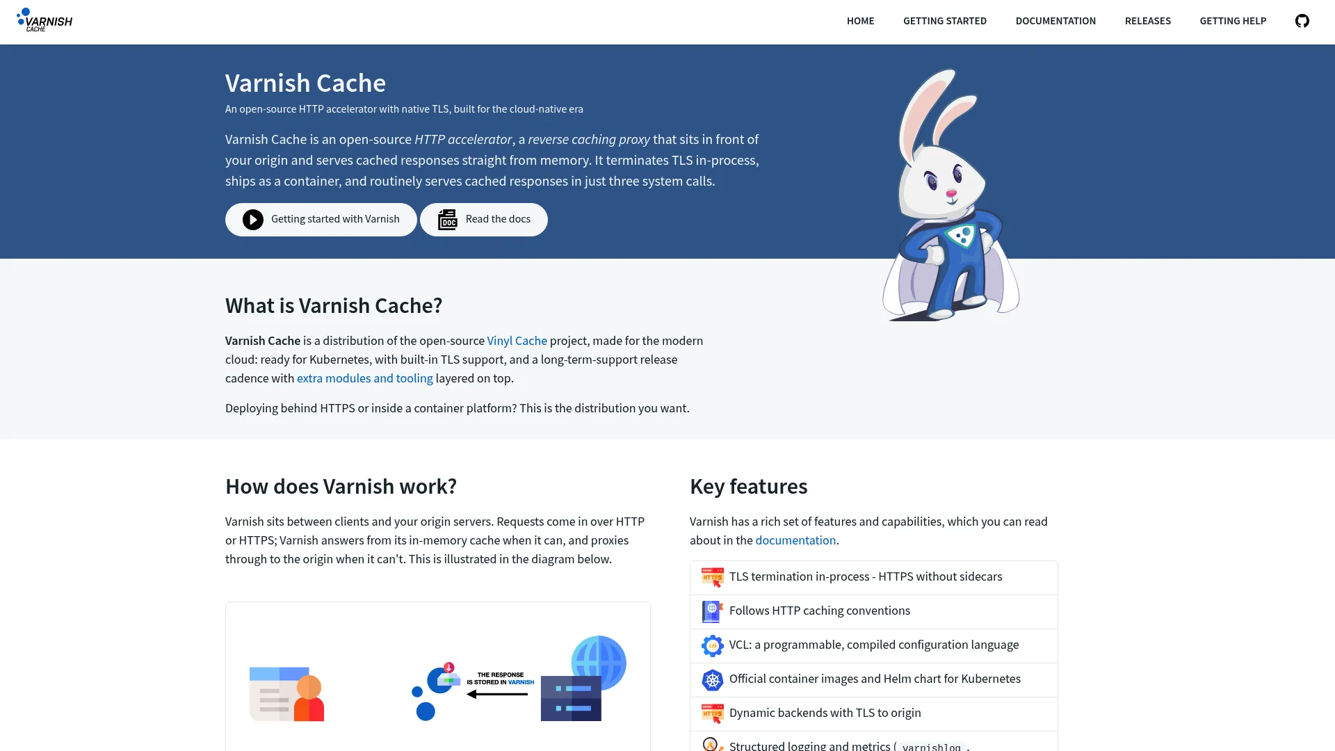 Varnish Cache HTTP accelerator homepage