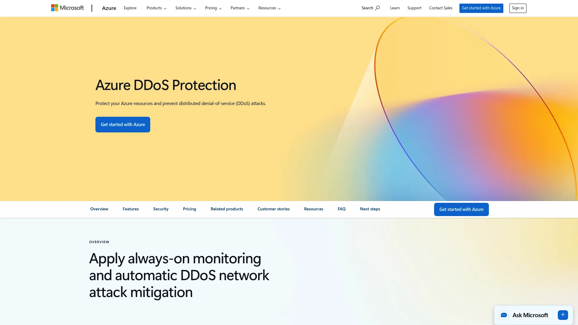 Azure DDoS Protection product page