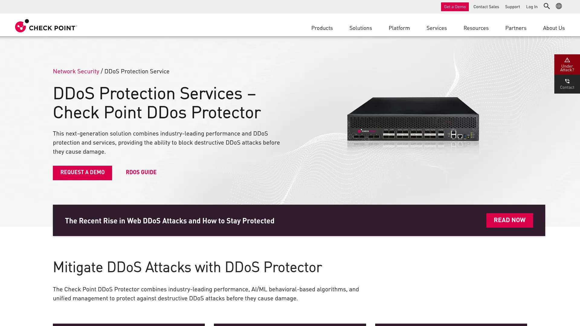 Check Point Quantum DDoS Protector product page