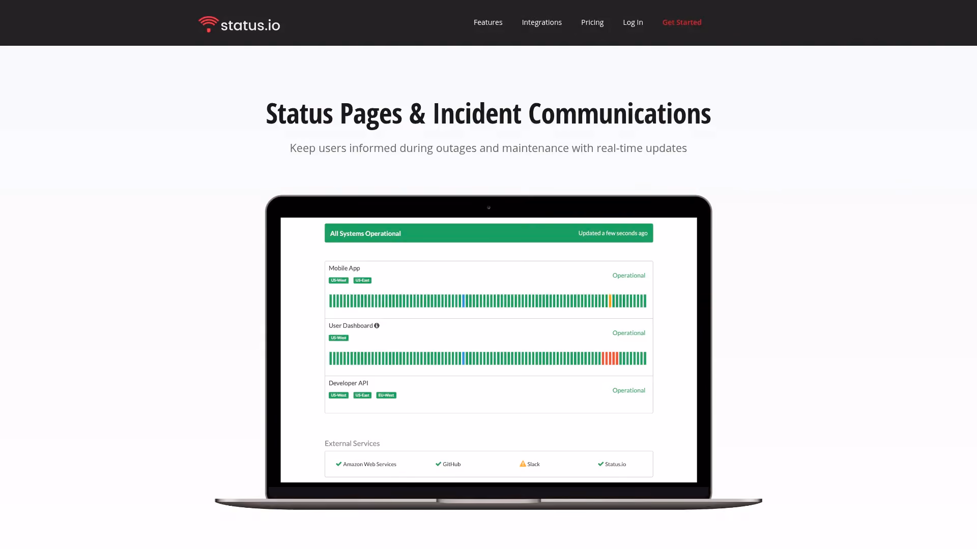 Status.io status page software