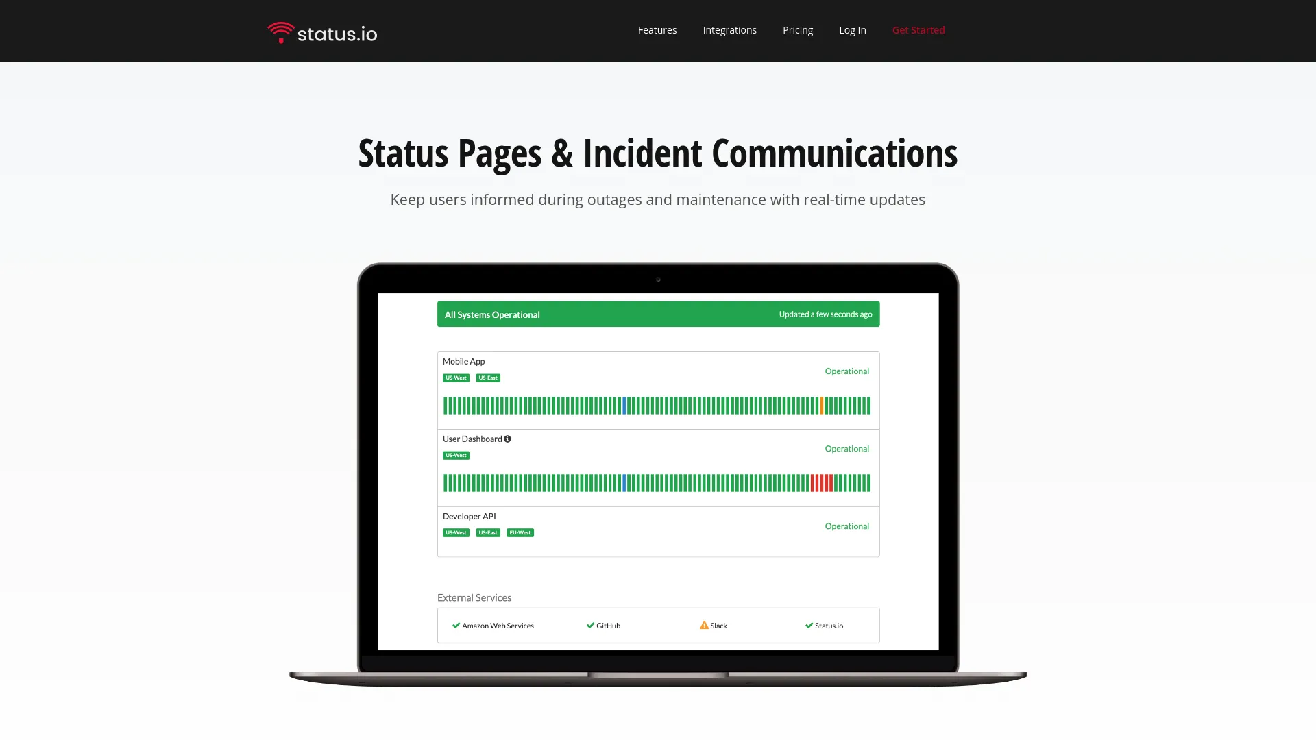Status.io status page software