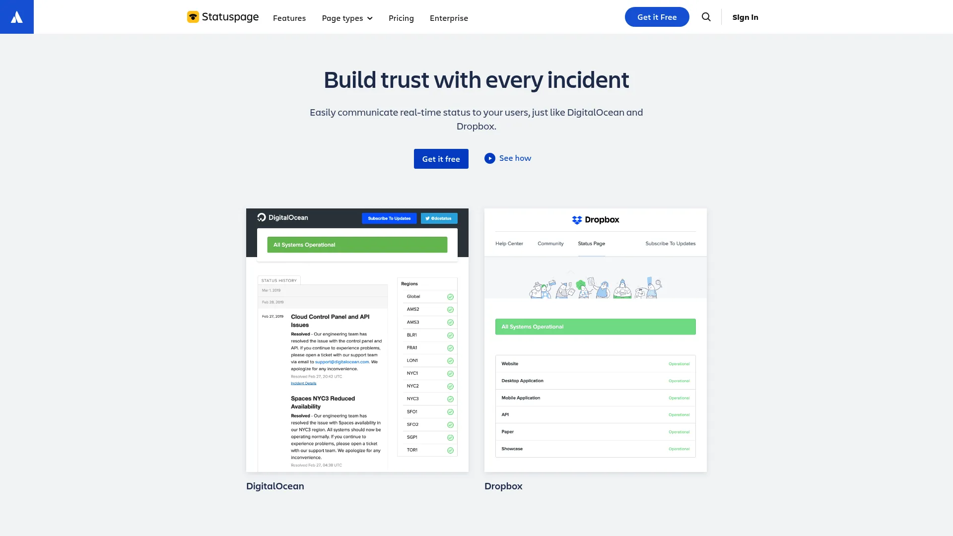 Statuspage status page software