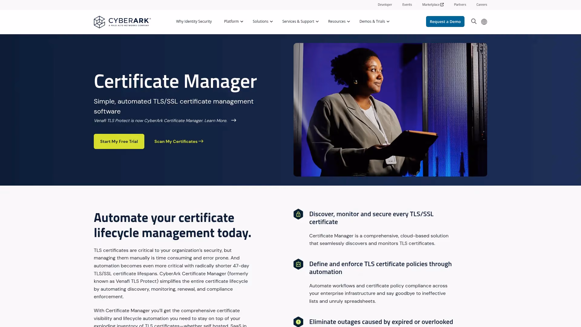 CyberArk Certificate Manager interface