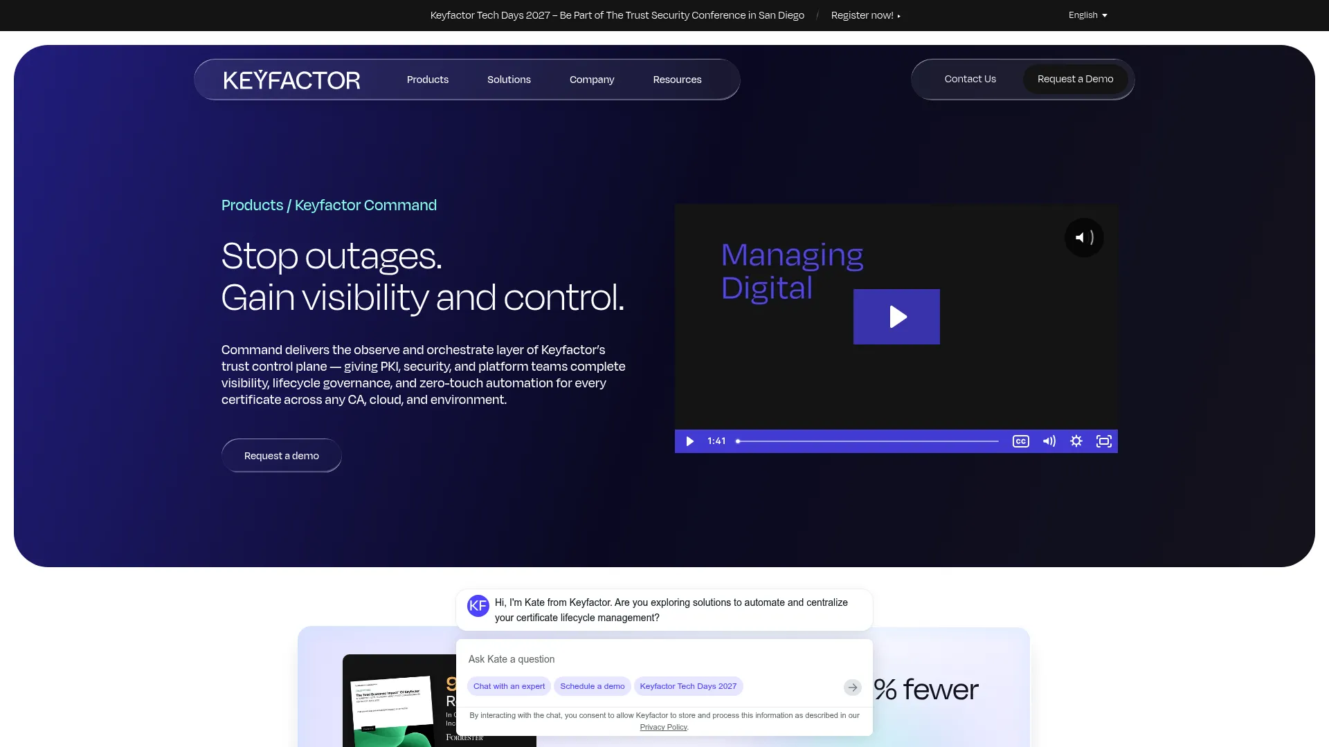 Keyfactor Command dashboard