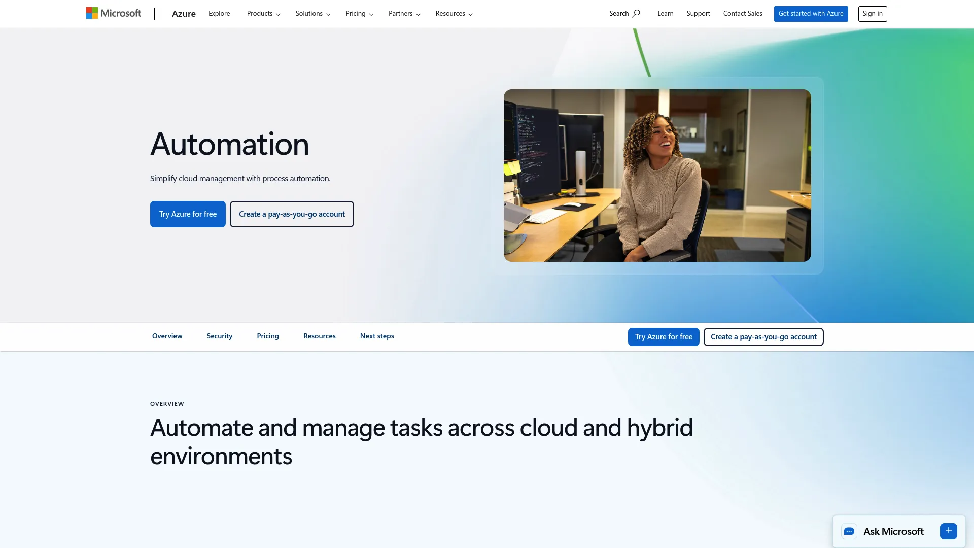 Azure Automation cloud and hybrid automation