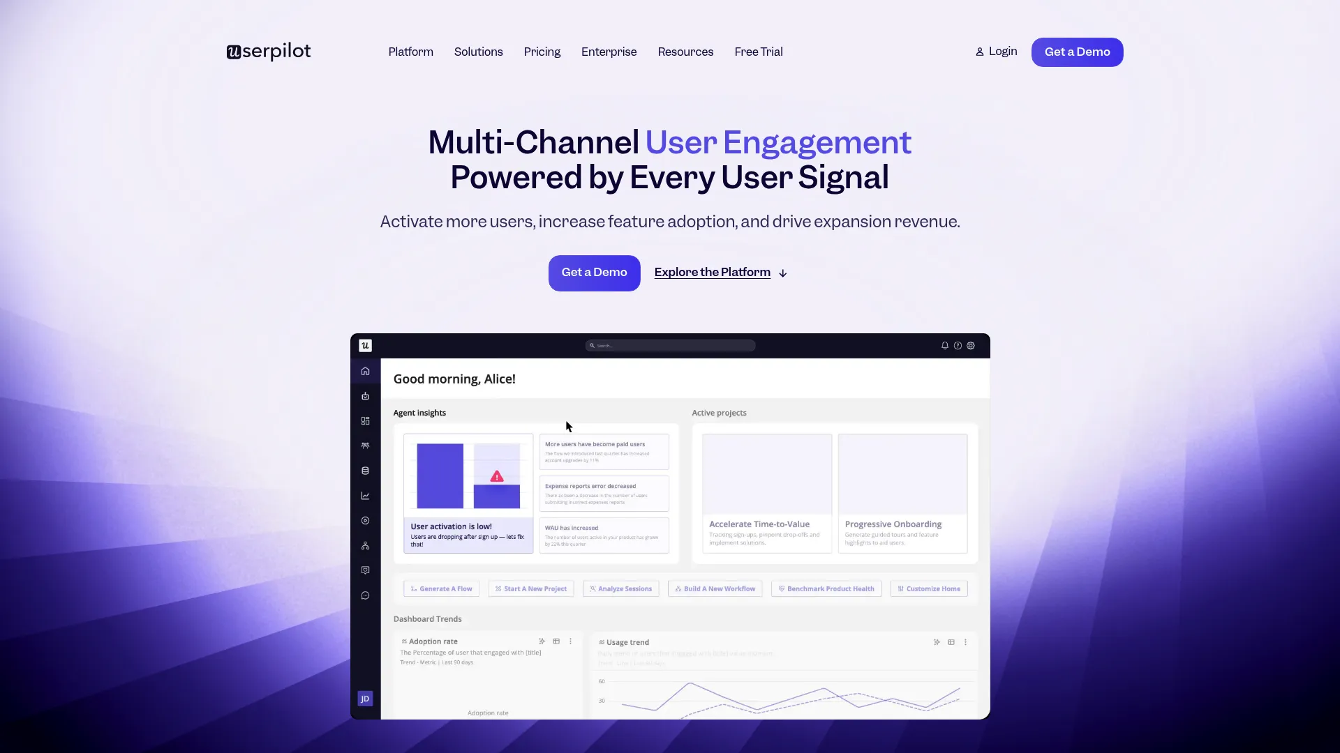Userpilot product growth platform homepage