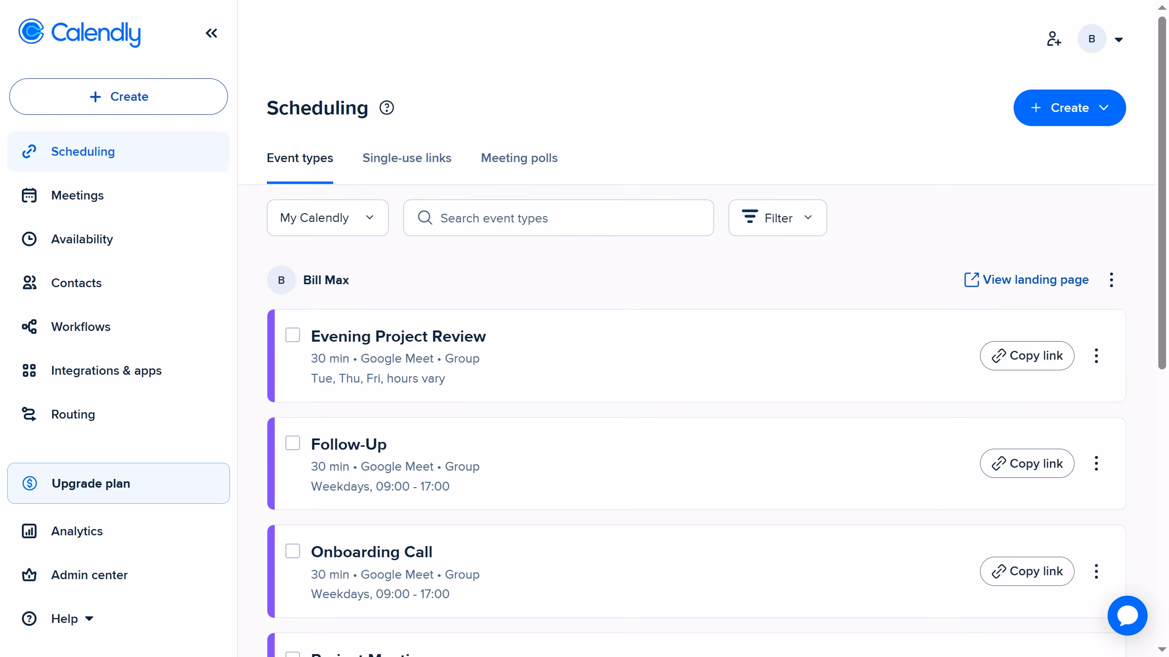 How to delete an availability schedule in Calendly