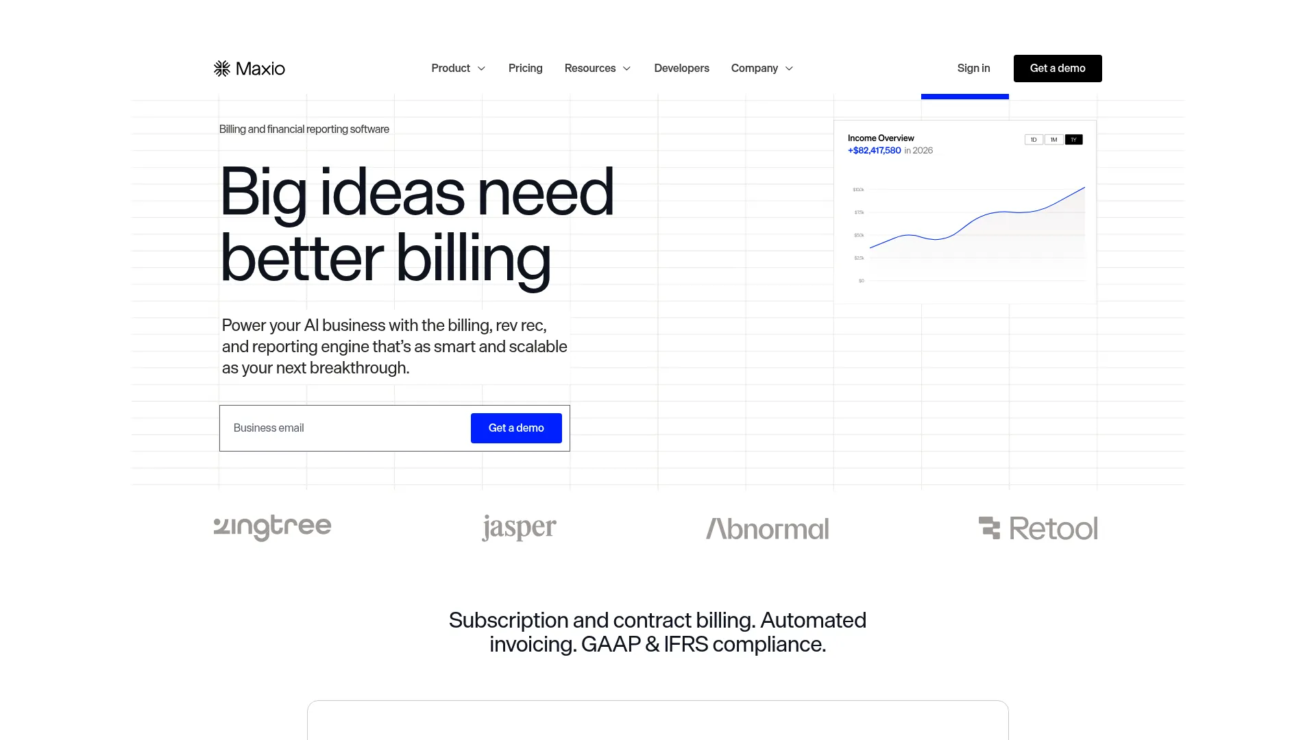 Maxio financial operations platform homepage