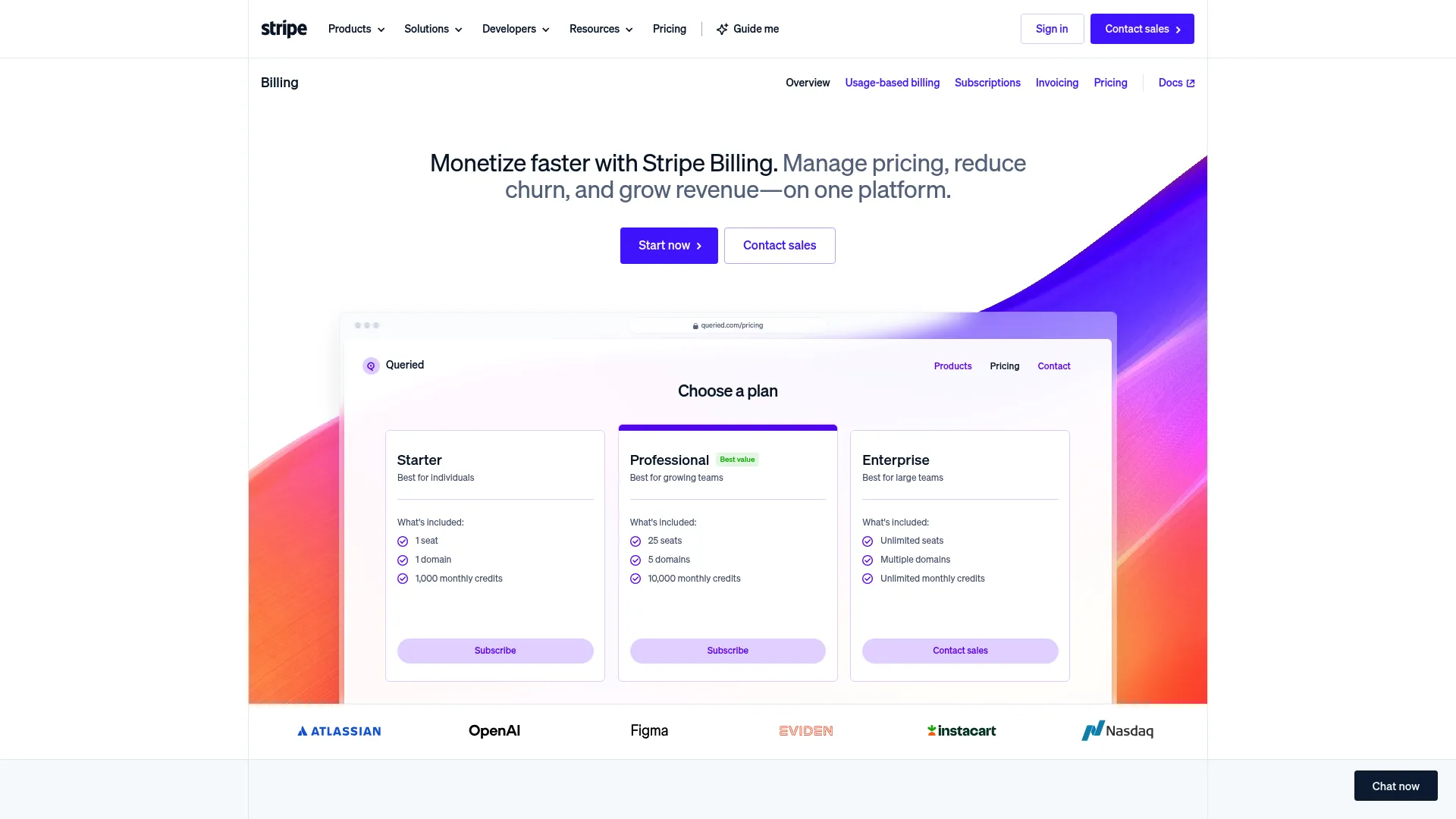 Stripe Billing recurring billing software homepage
