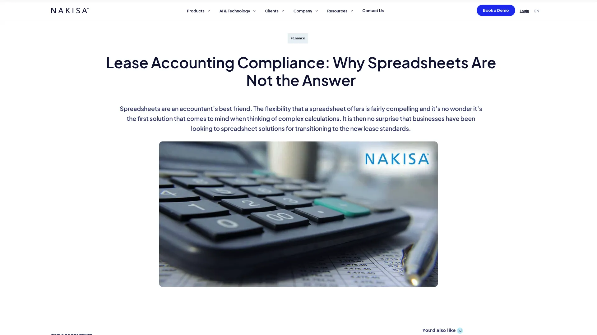 Nakisa Lease Accounting enterprise platform interface