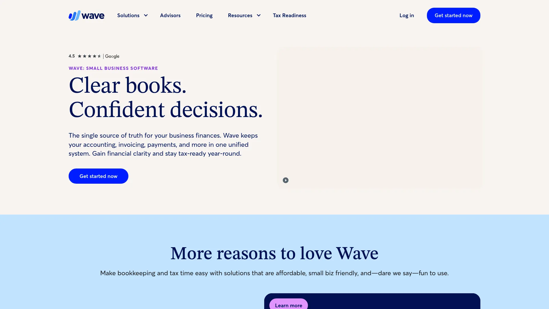 Wave free accounting software homepage