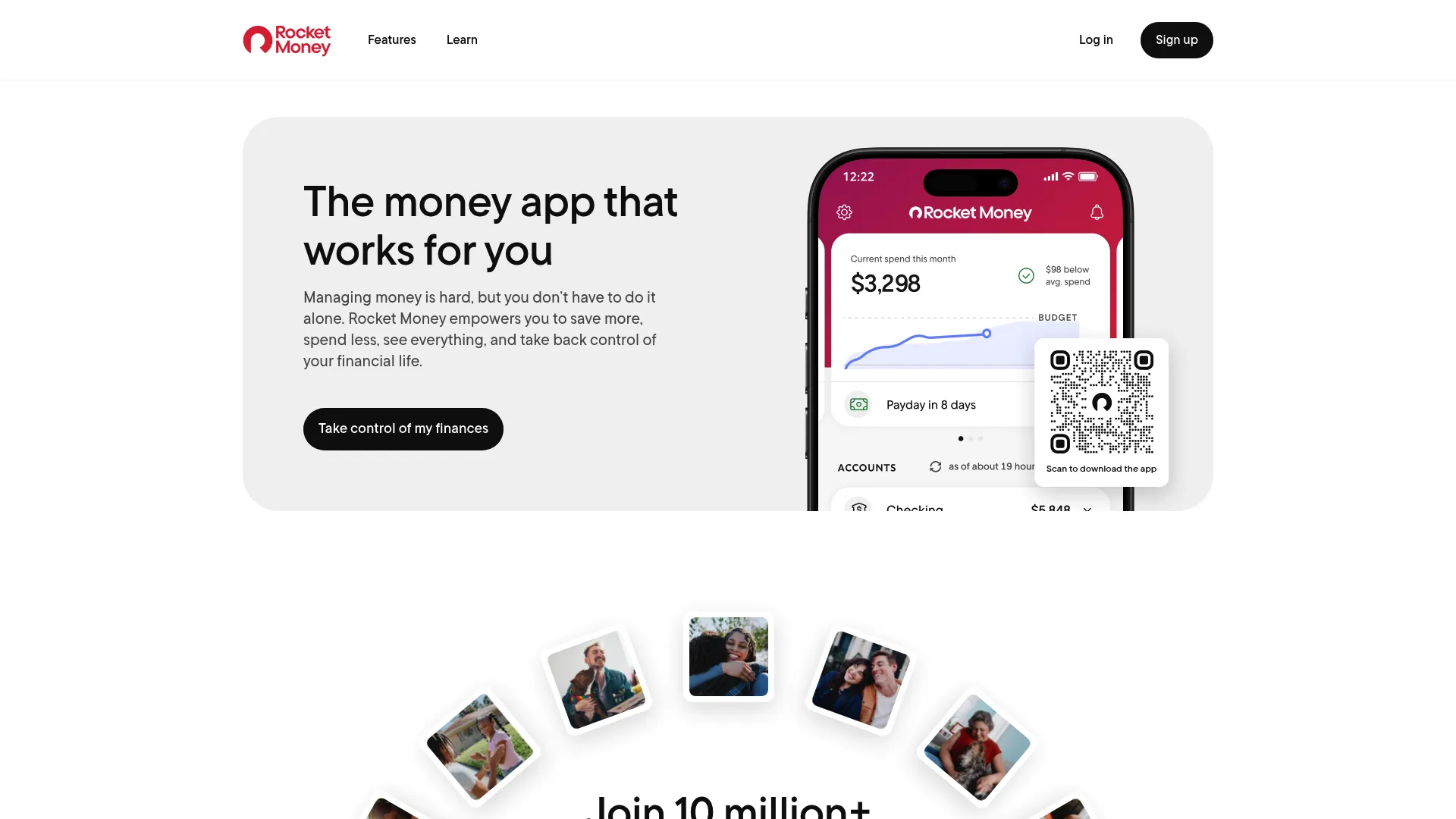 Rocket Money subscription tracking and spending insights dashboard