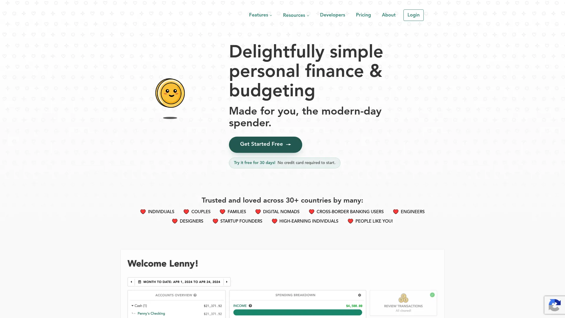 Lunch Money web-based budgeting and net worth tracking interface