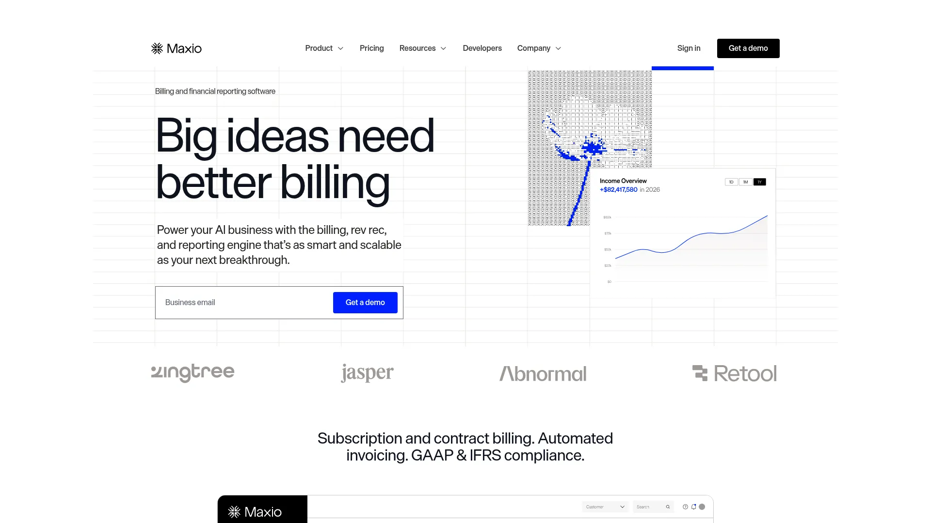Maxio revenue recognition and billing platform
