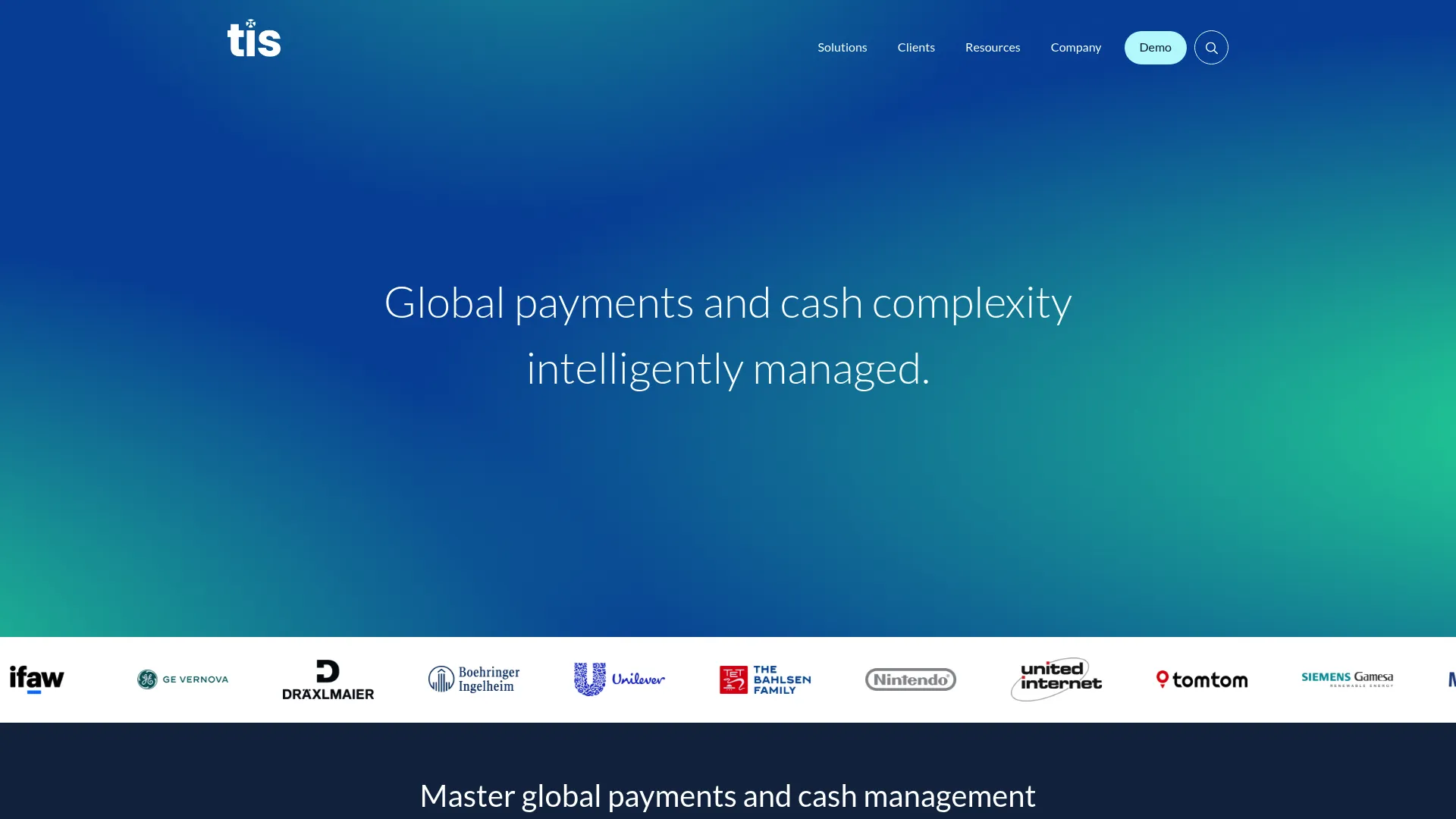TIS payments and cashflow platform homepage