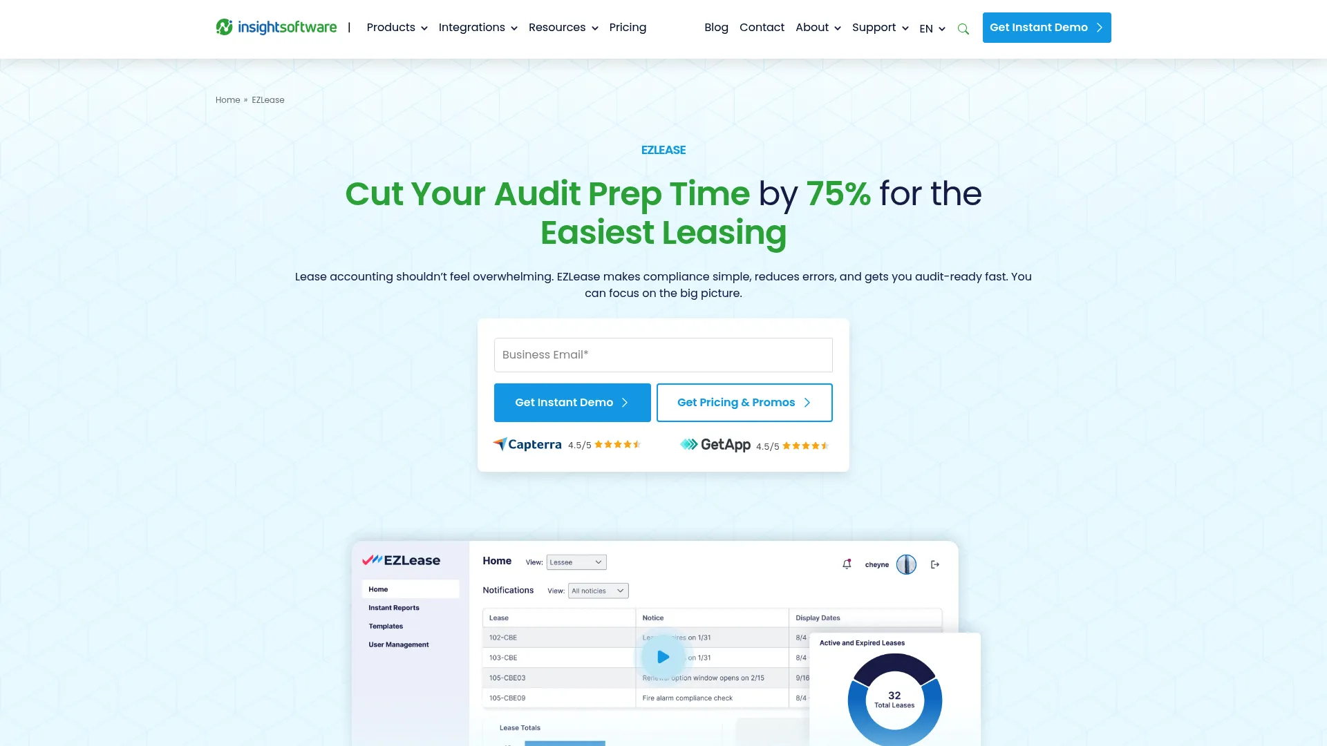 EZLease lease accounting and compliance interface