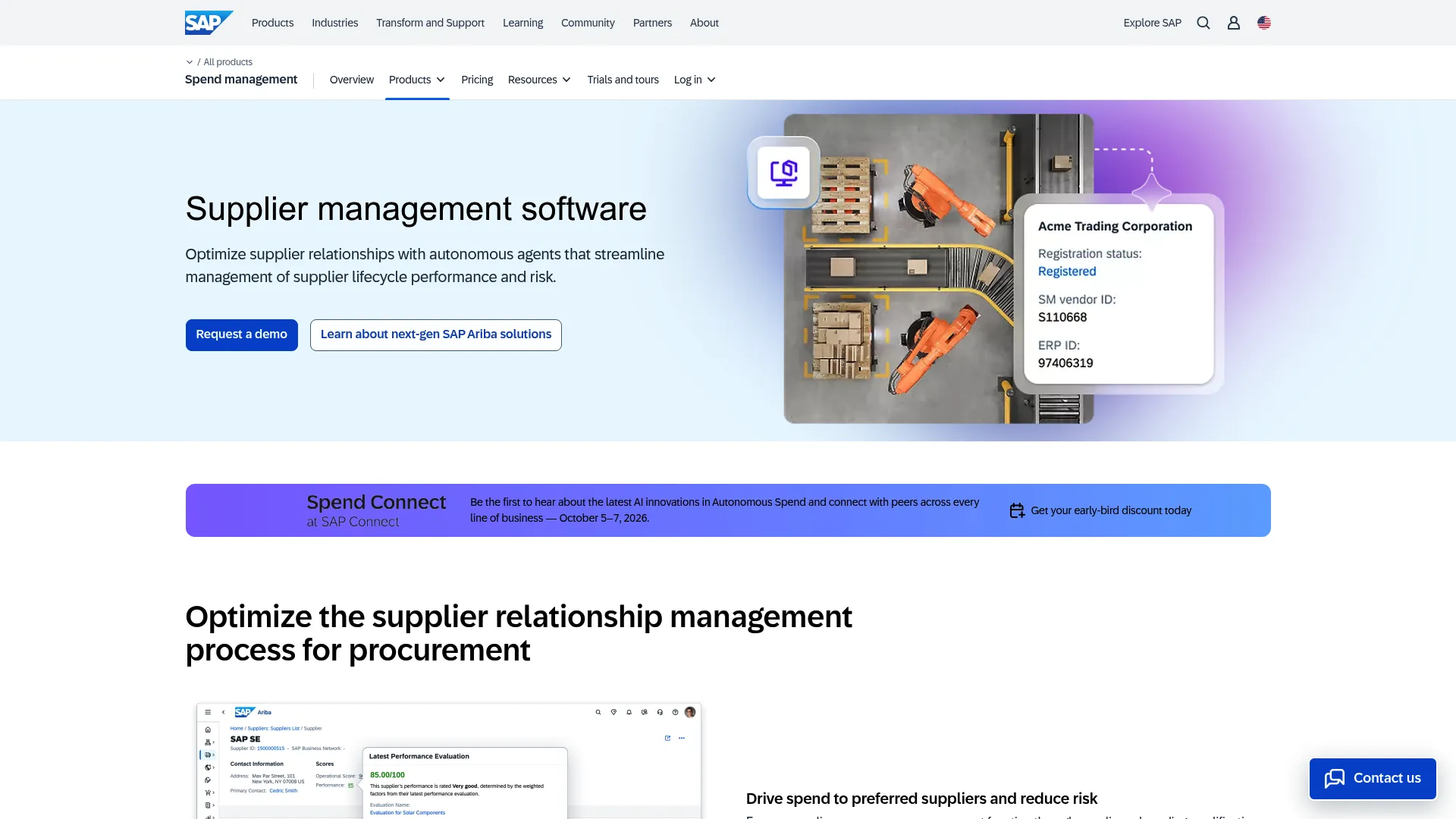 SAP Ariba Supplier Management product page