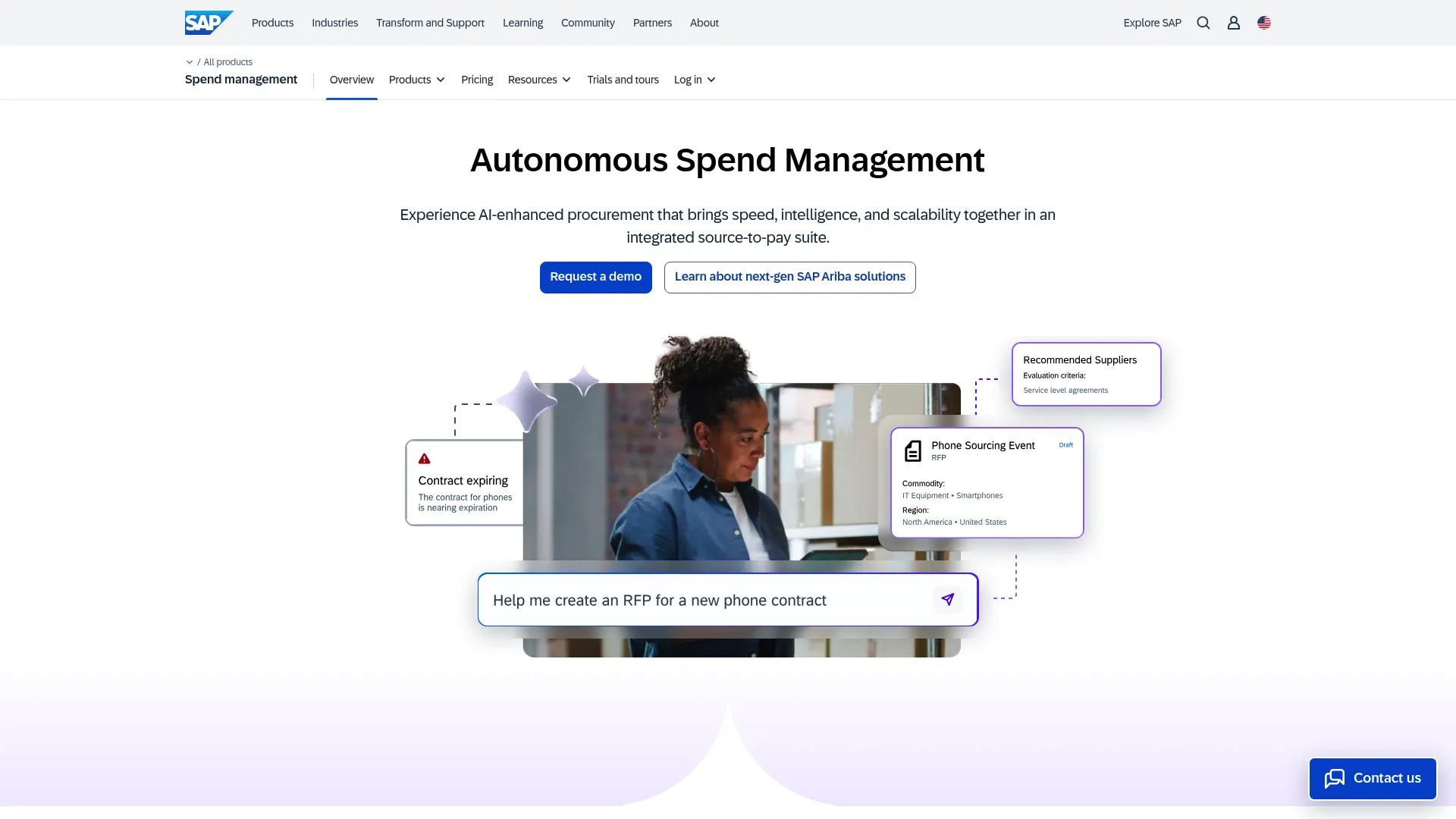 SAP Ariba procurement and business network platform homepage
