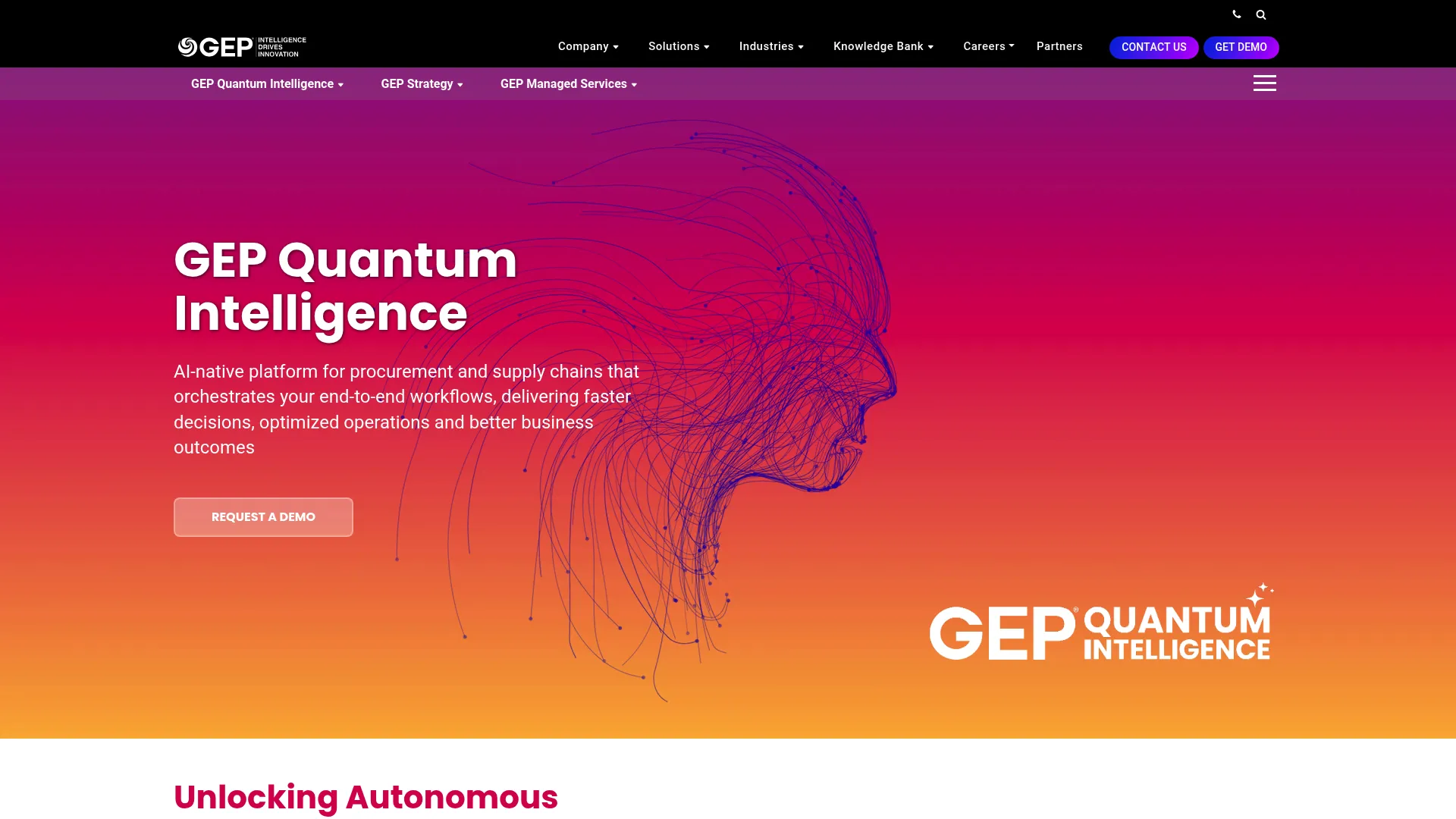 GEP SMART AI-powered source-to-pay software homepage