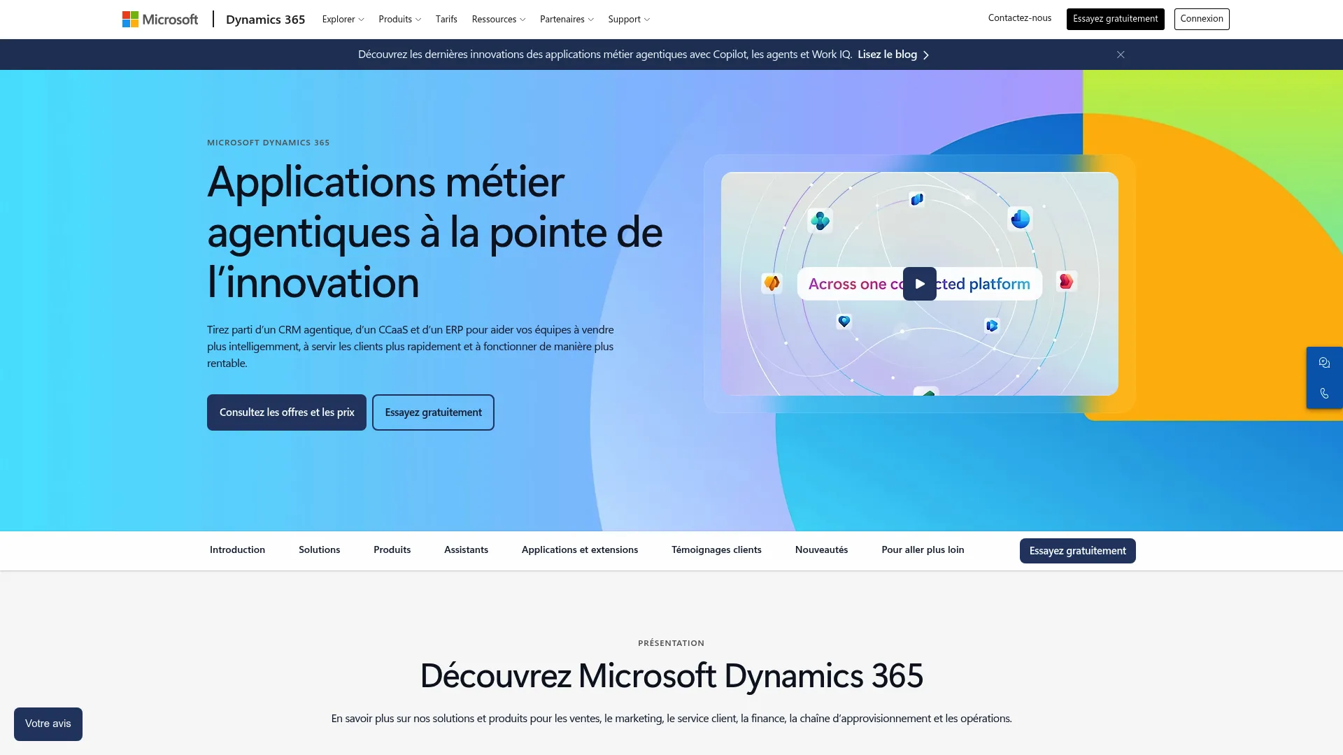 Microsoft Dynamics 365 product interface