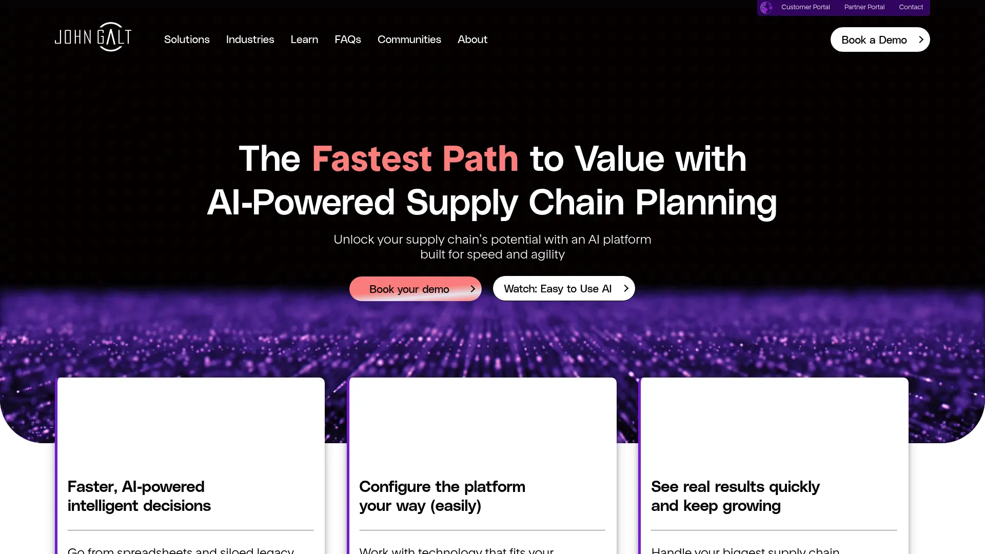 John Galt Solutions Atlas planning platform homepage