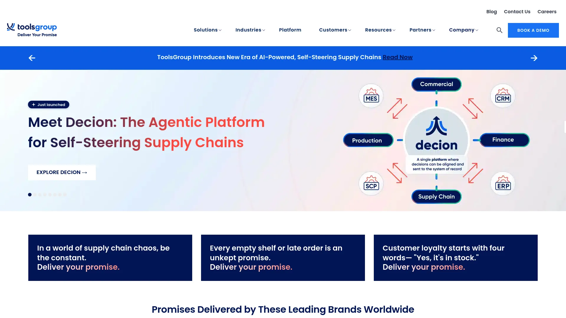 ToolsGroup AI-powered supply chain planning and optimization software homepage