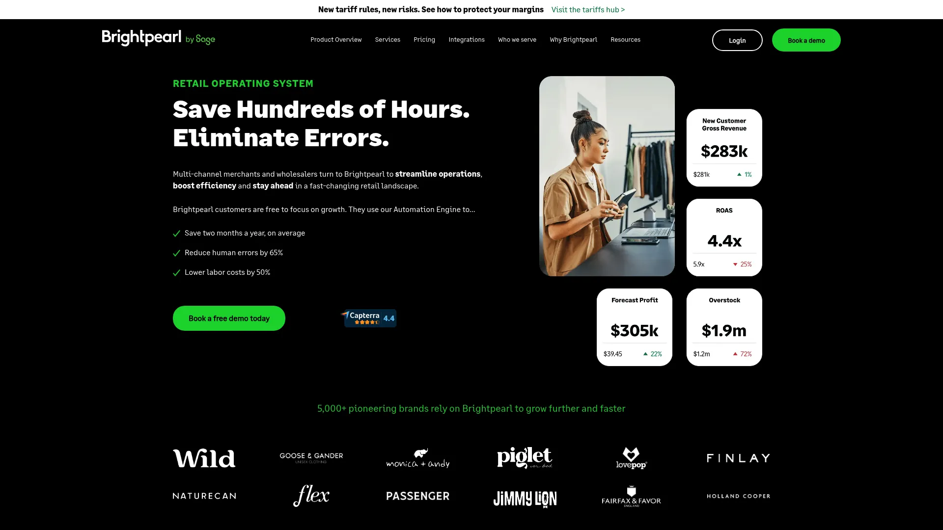 Brightpearl retail operations homepage