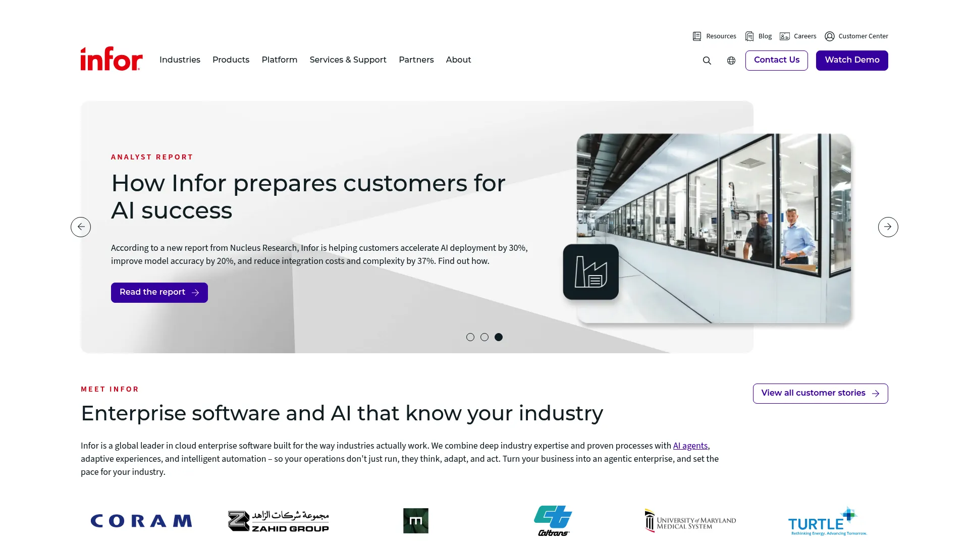 Infor CloudSuite Distribution ERP homepage