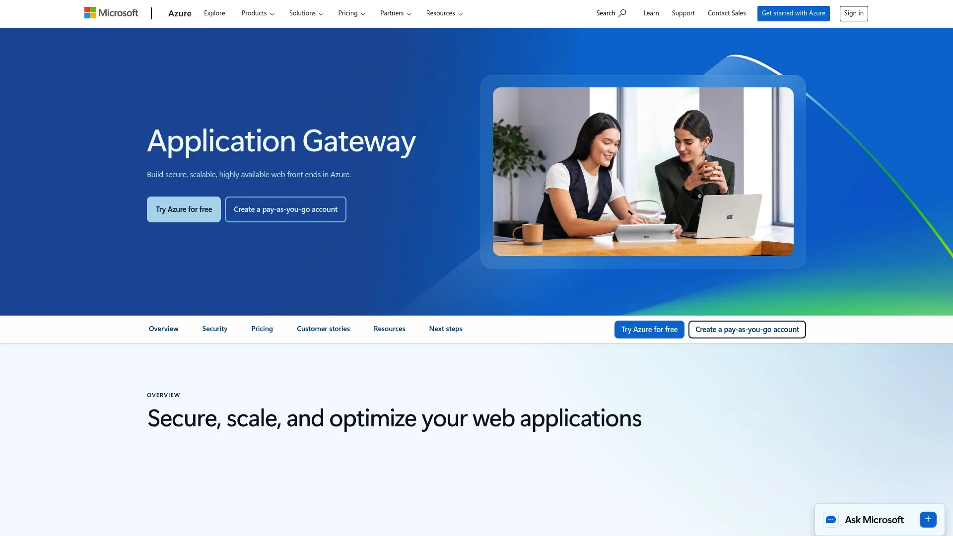 Azure Application Gateway product page
