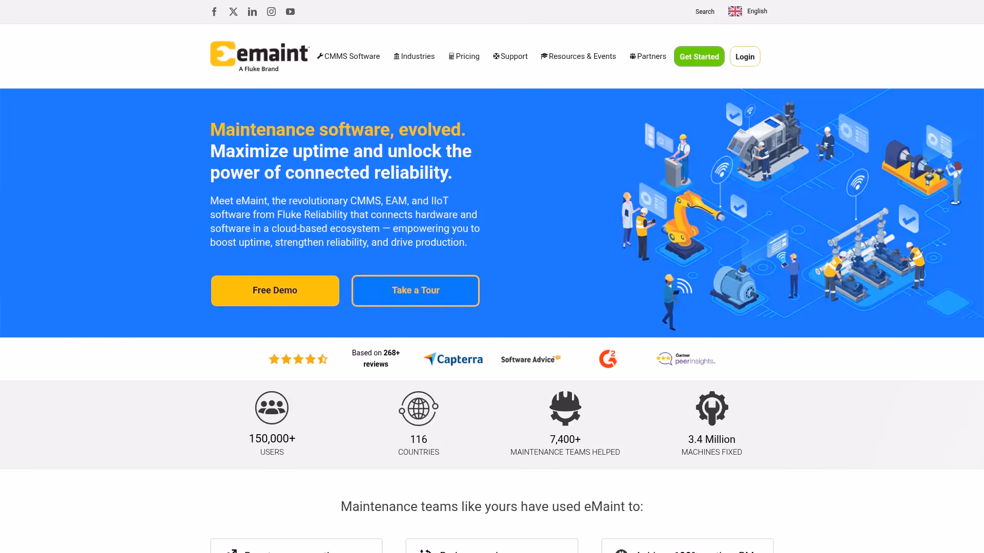 eMaint work order management software homepage