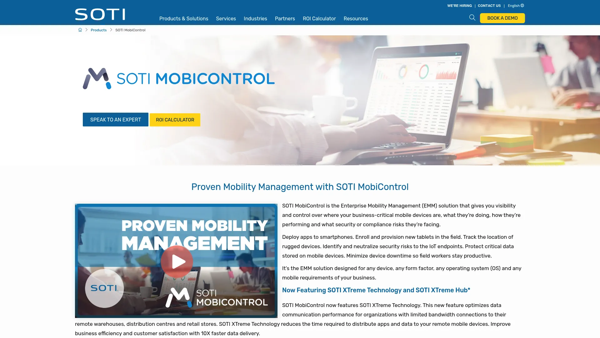 SOTI MobiControl enterprise mobility management interface