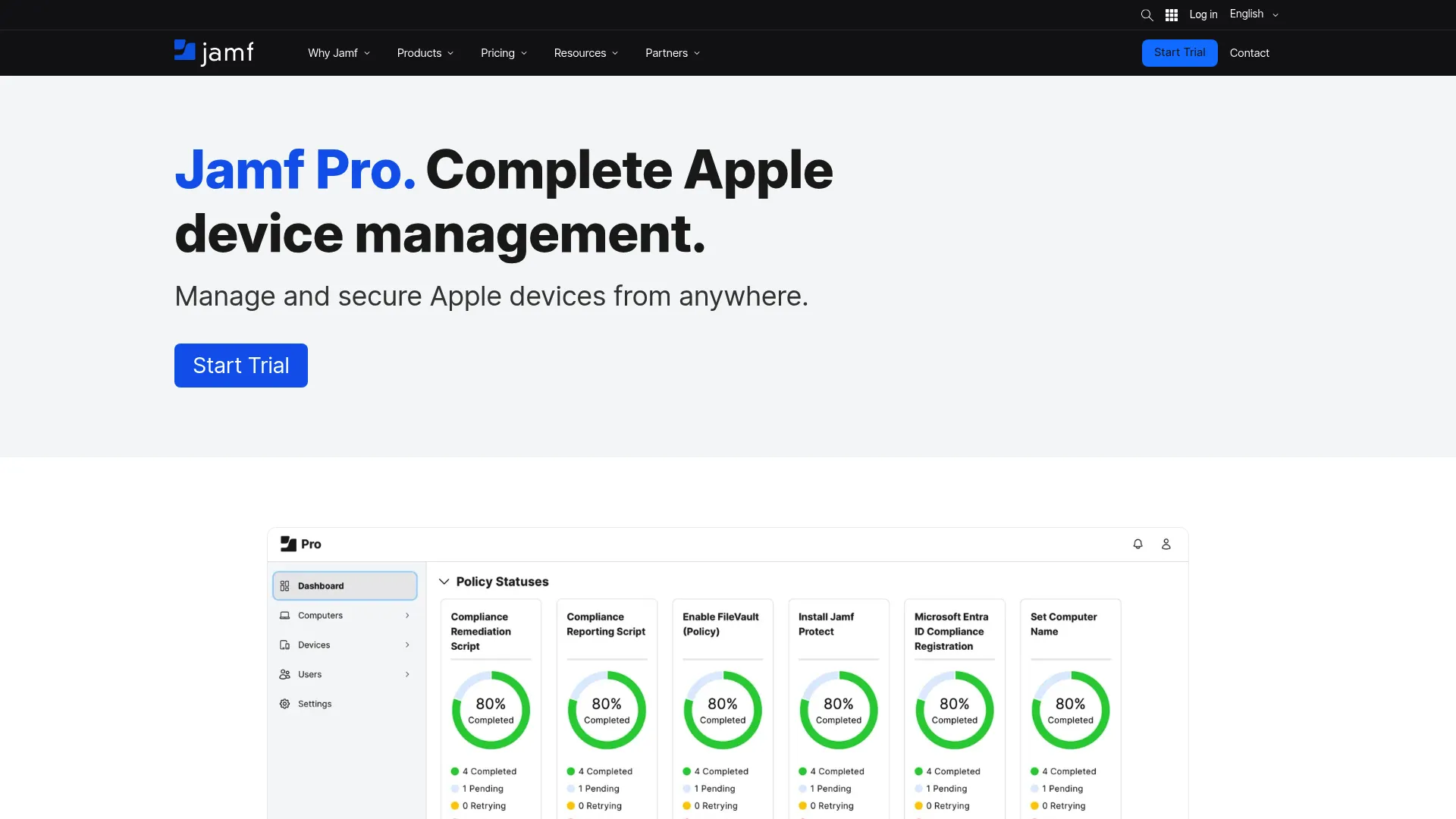 Jamf Pro Apple device management interface
