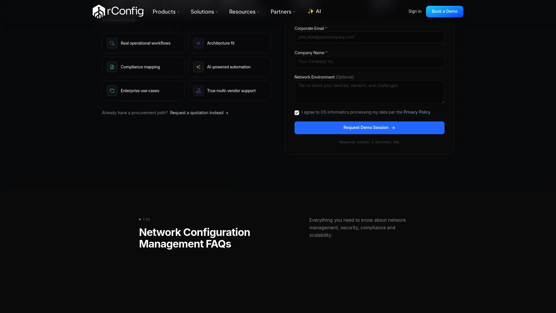 rConfig network configuration management software homepage