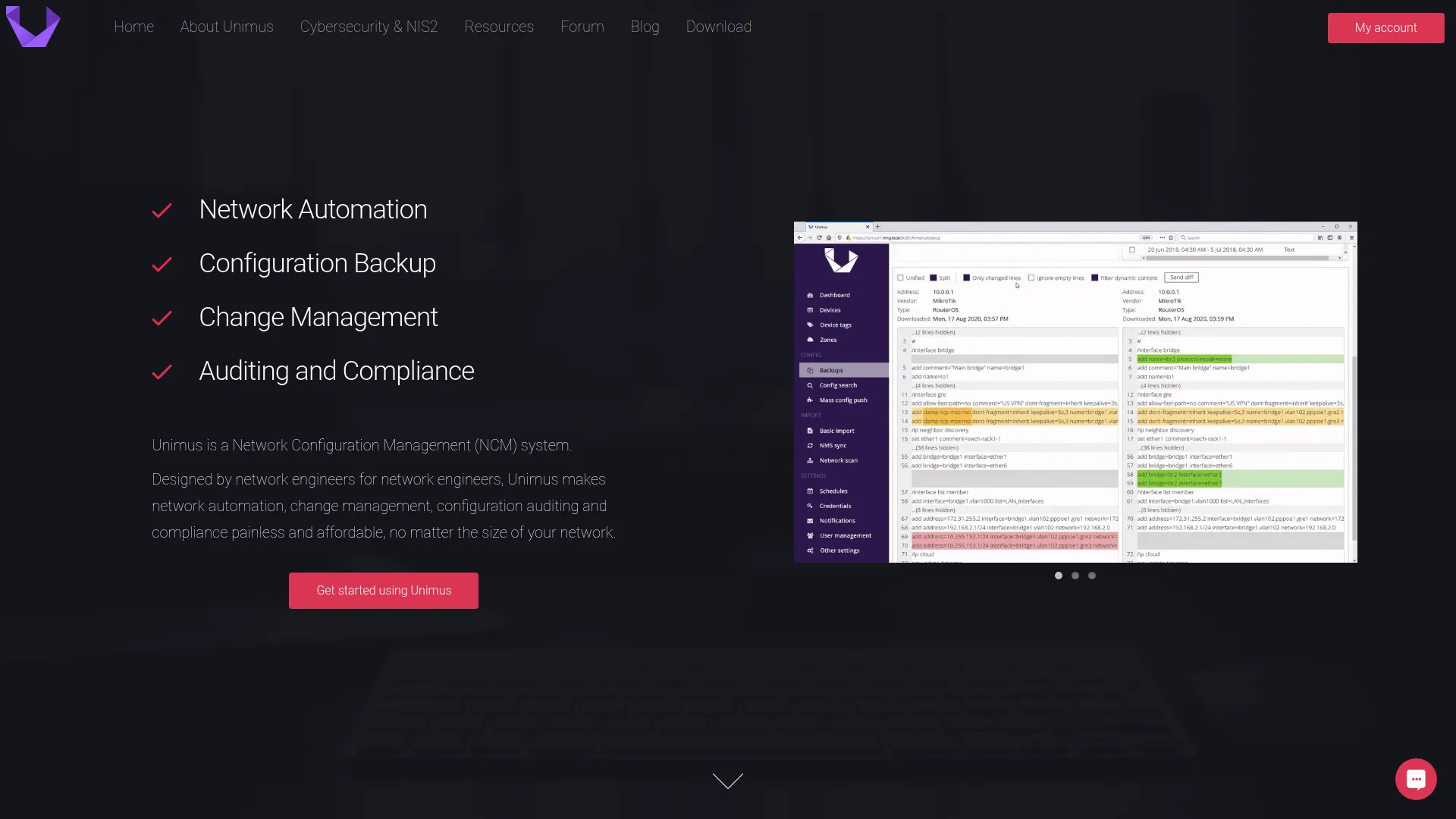 Unimus network configuration backup and automation software